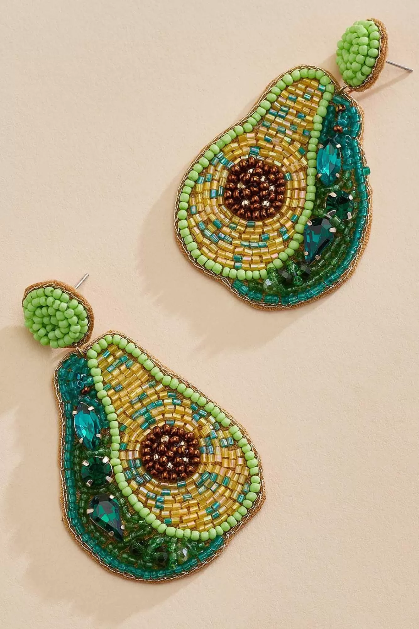 Women Versona Beaded Avocado Earrings