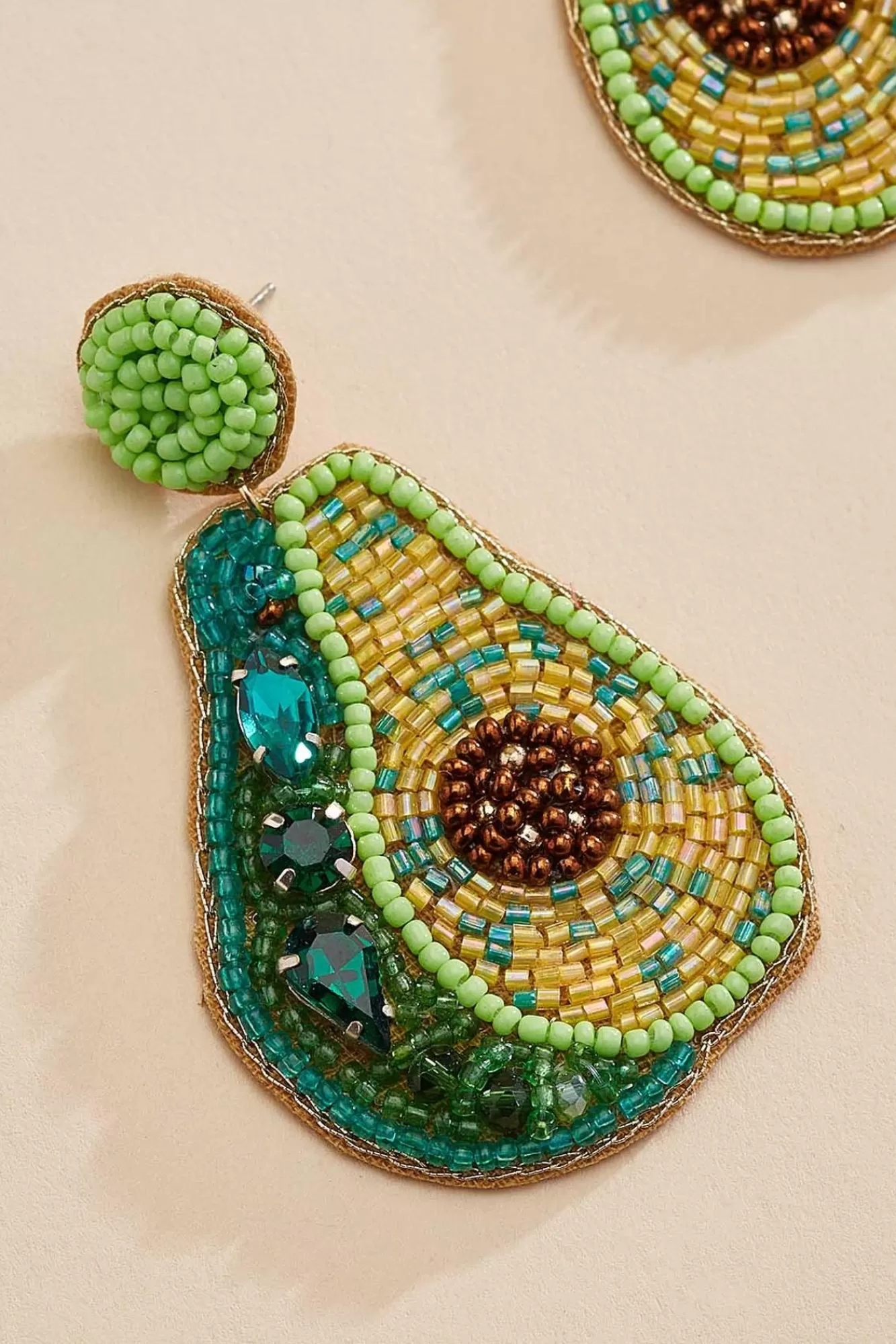 Women Versona Beaded Avocado Earrings