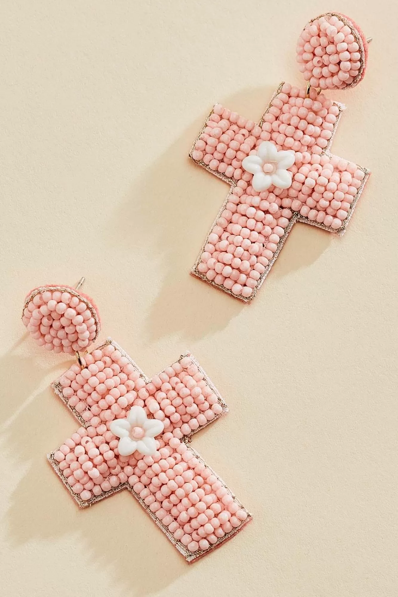 Women Versona Beaded Cross Earrings