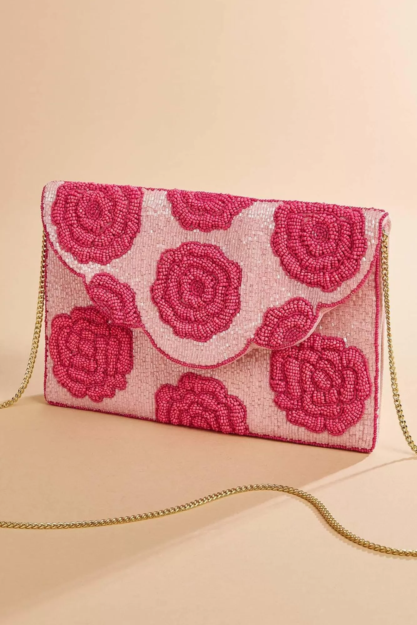 Women Versona Beaded Rosette Clutch