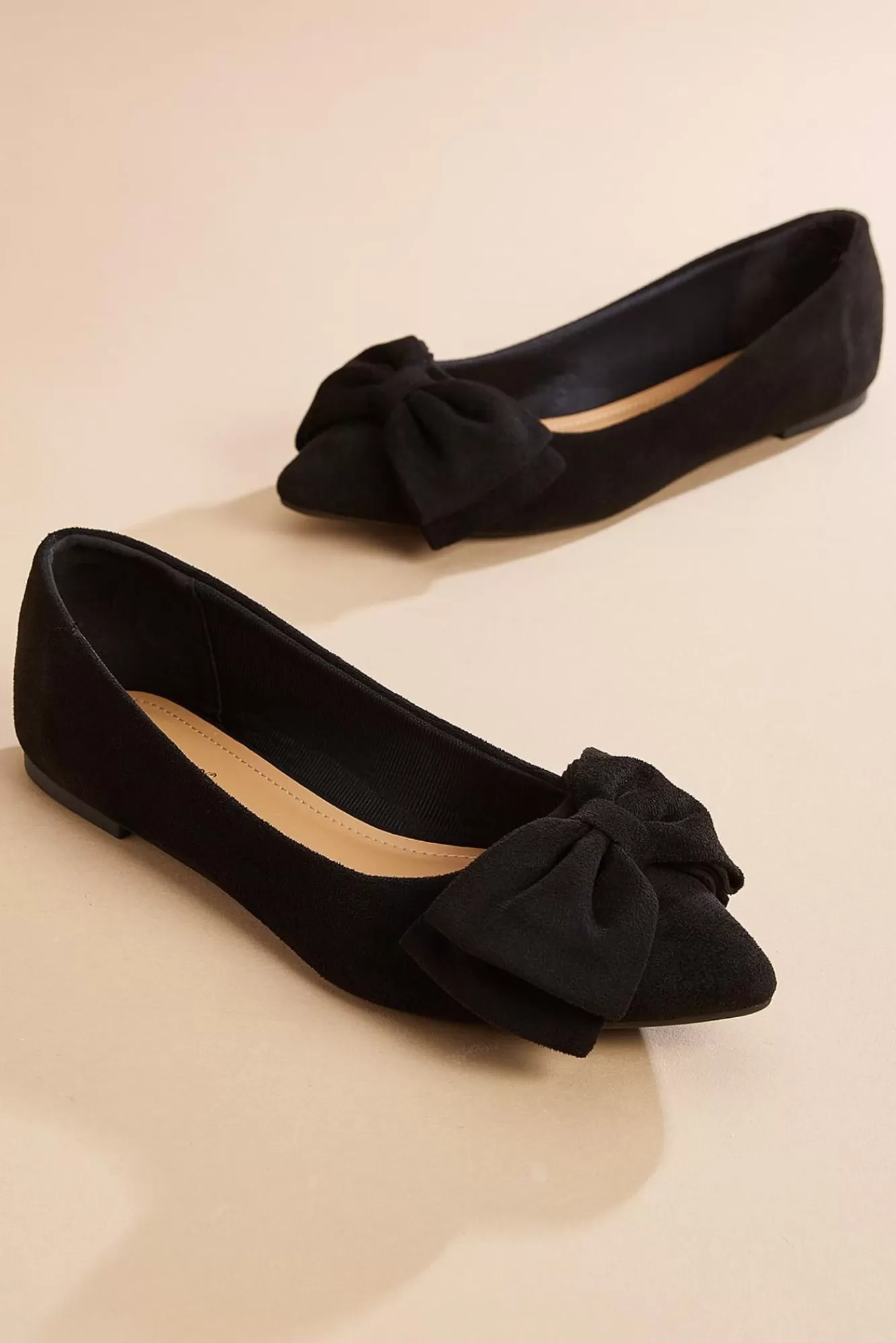 Women Versona Black Velvet Bow Flats