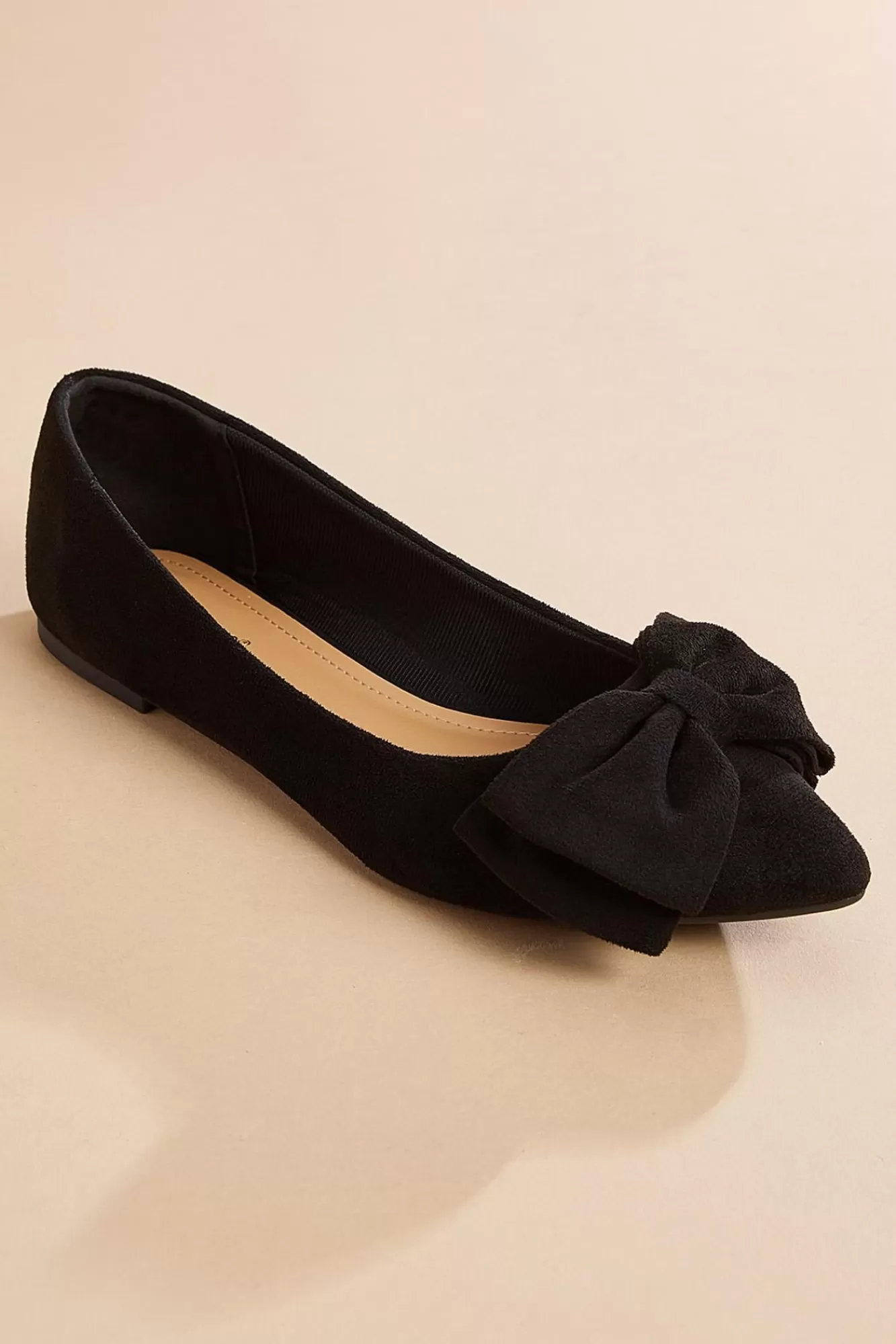 Women Versona Black Velvet Bow Flats