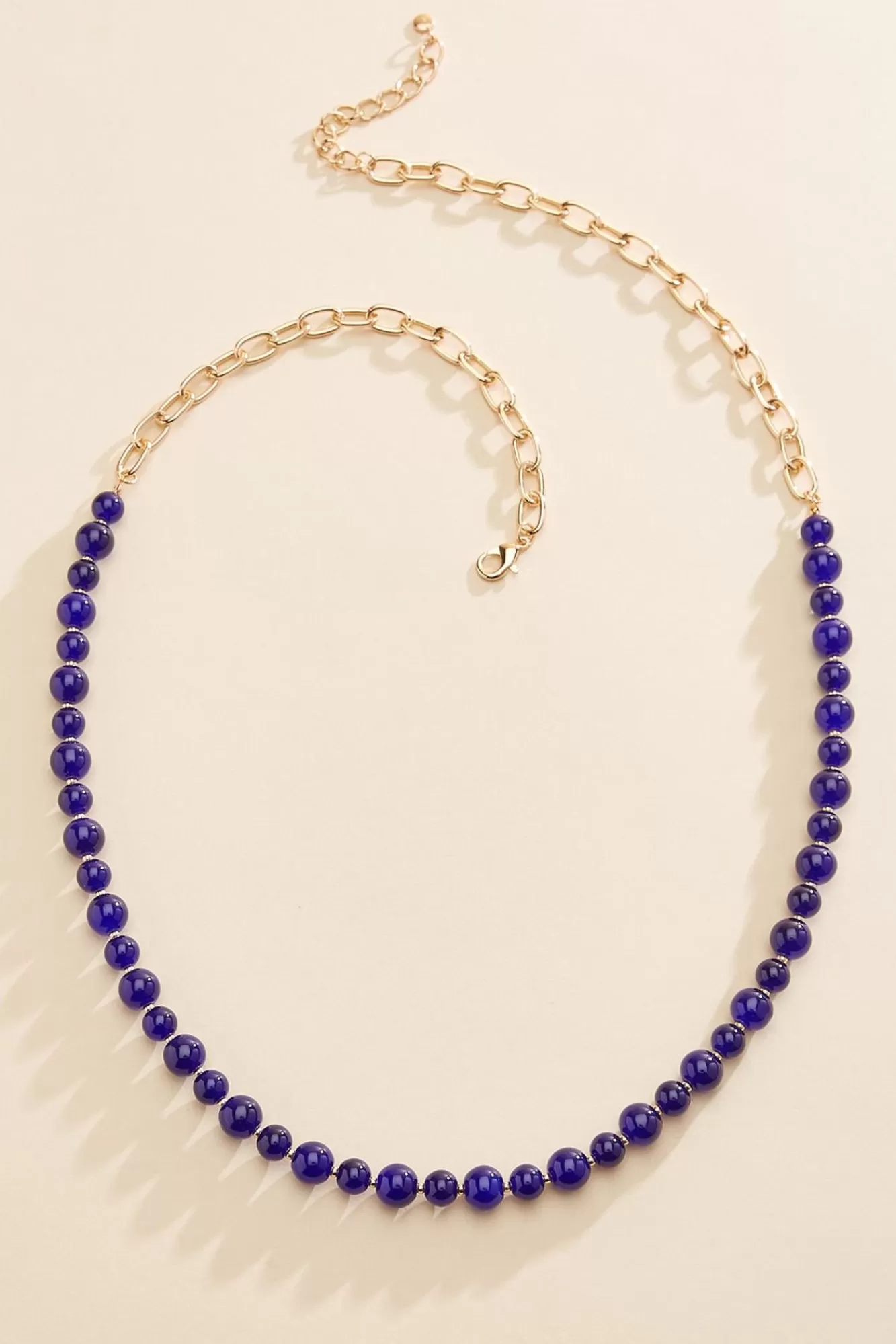 Women Versona Blue Bead Chain Necklace