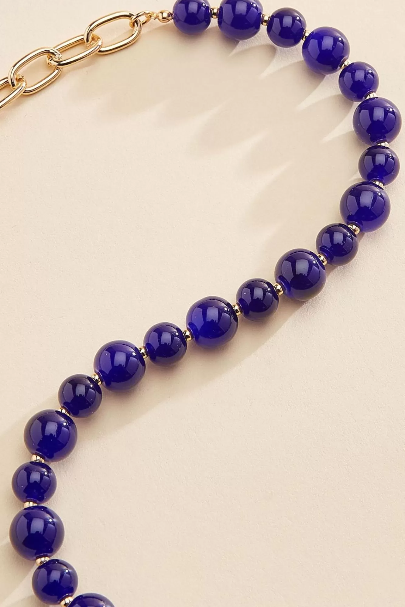 Women Versona Blue Bead Chain Necklace