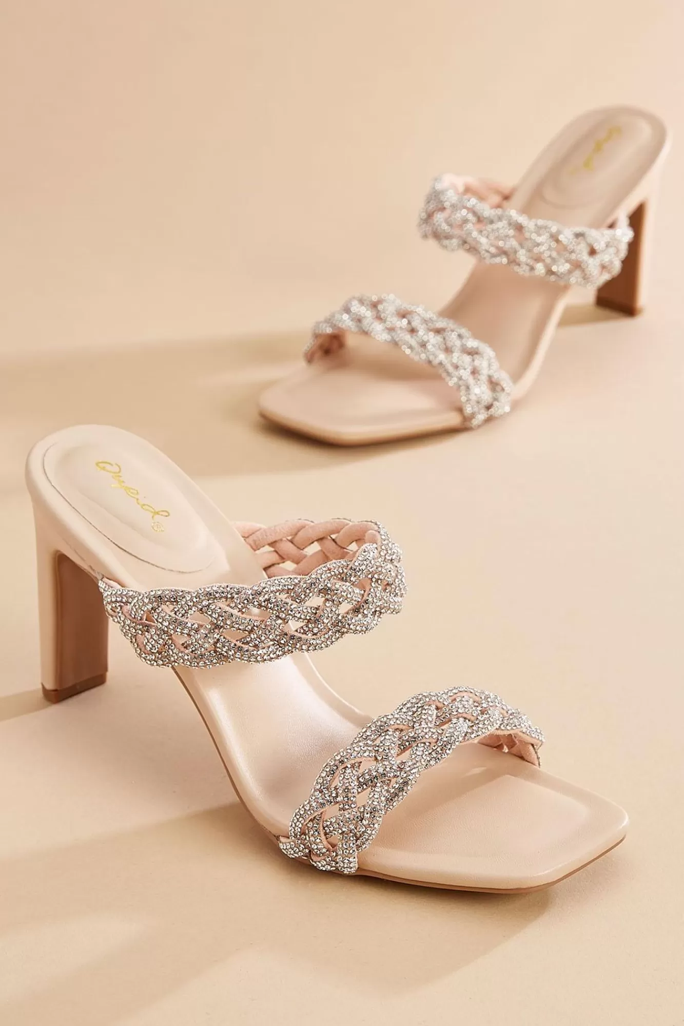 Women Versona Braided Bling Band Heels