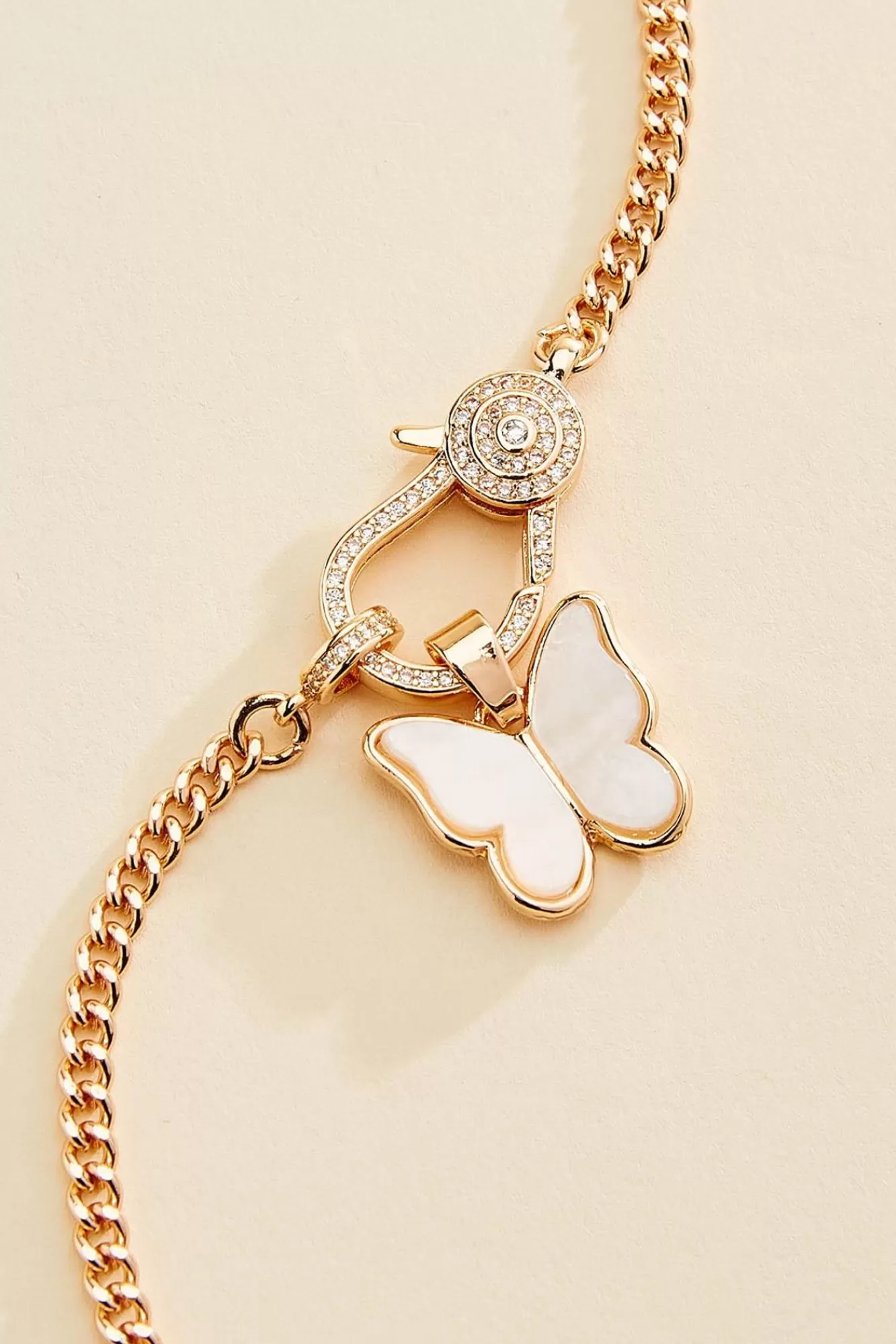 Women Versona Butterfly Charm Link Necklace