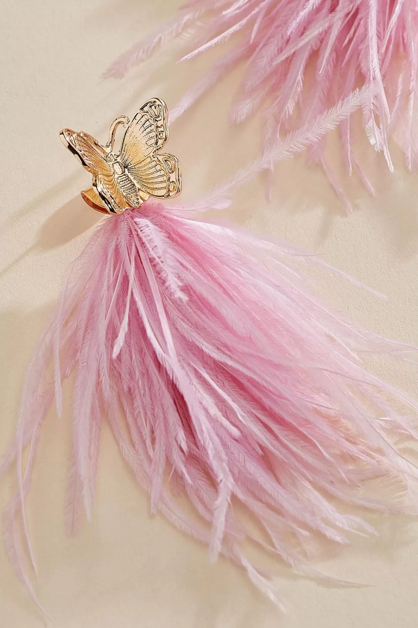 Women Versona Butterfly Feather Fringe Earrings