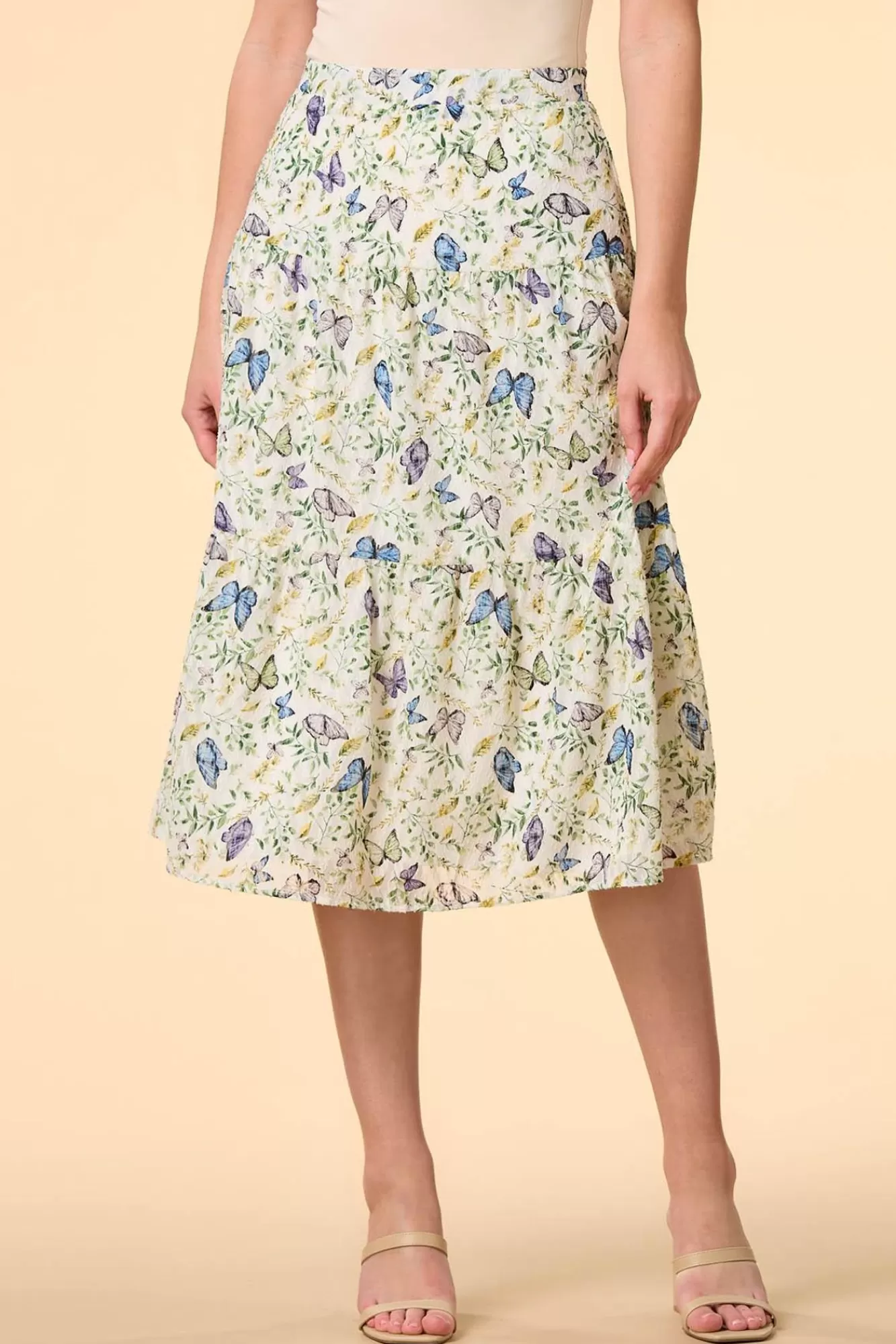 Women Versona Butterfly Fly Away Midi Skirt