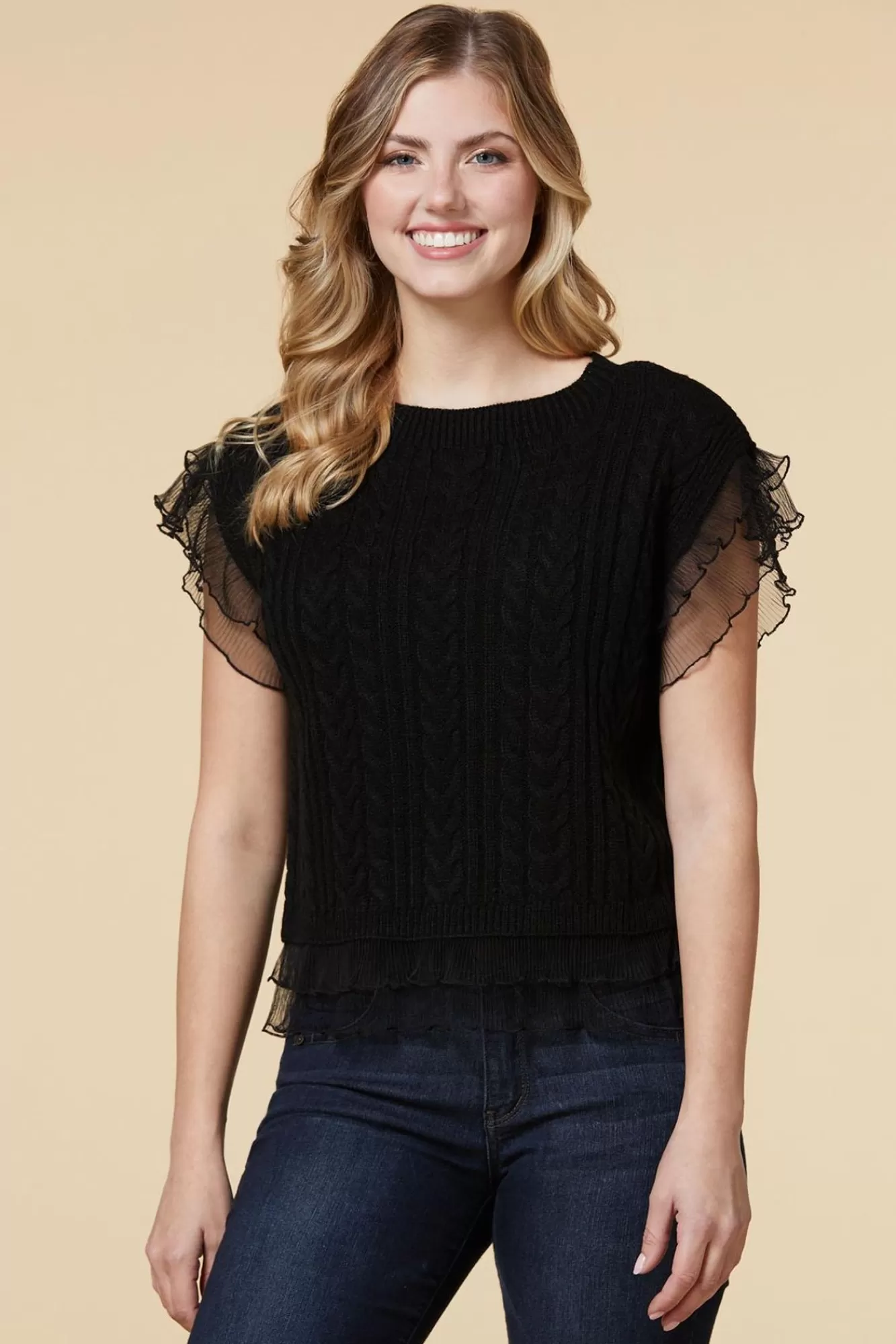 Women Versona Cable Bodied Sweater