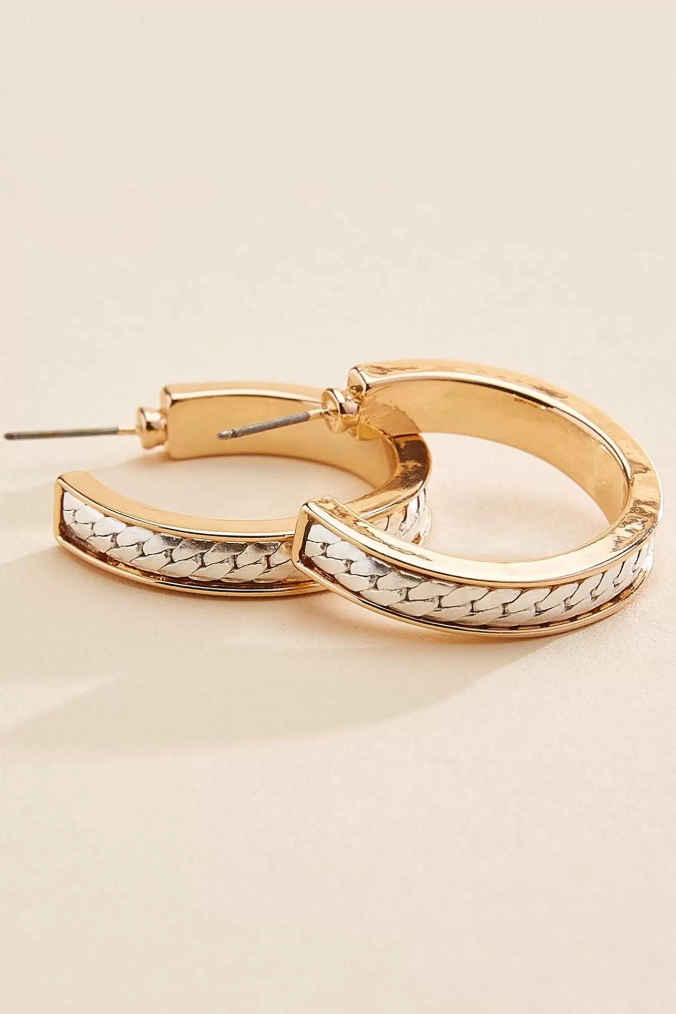 Women Versona Chain Embellished Hoop Earrings