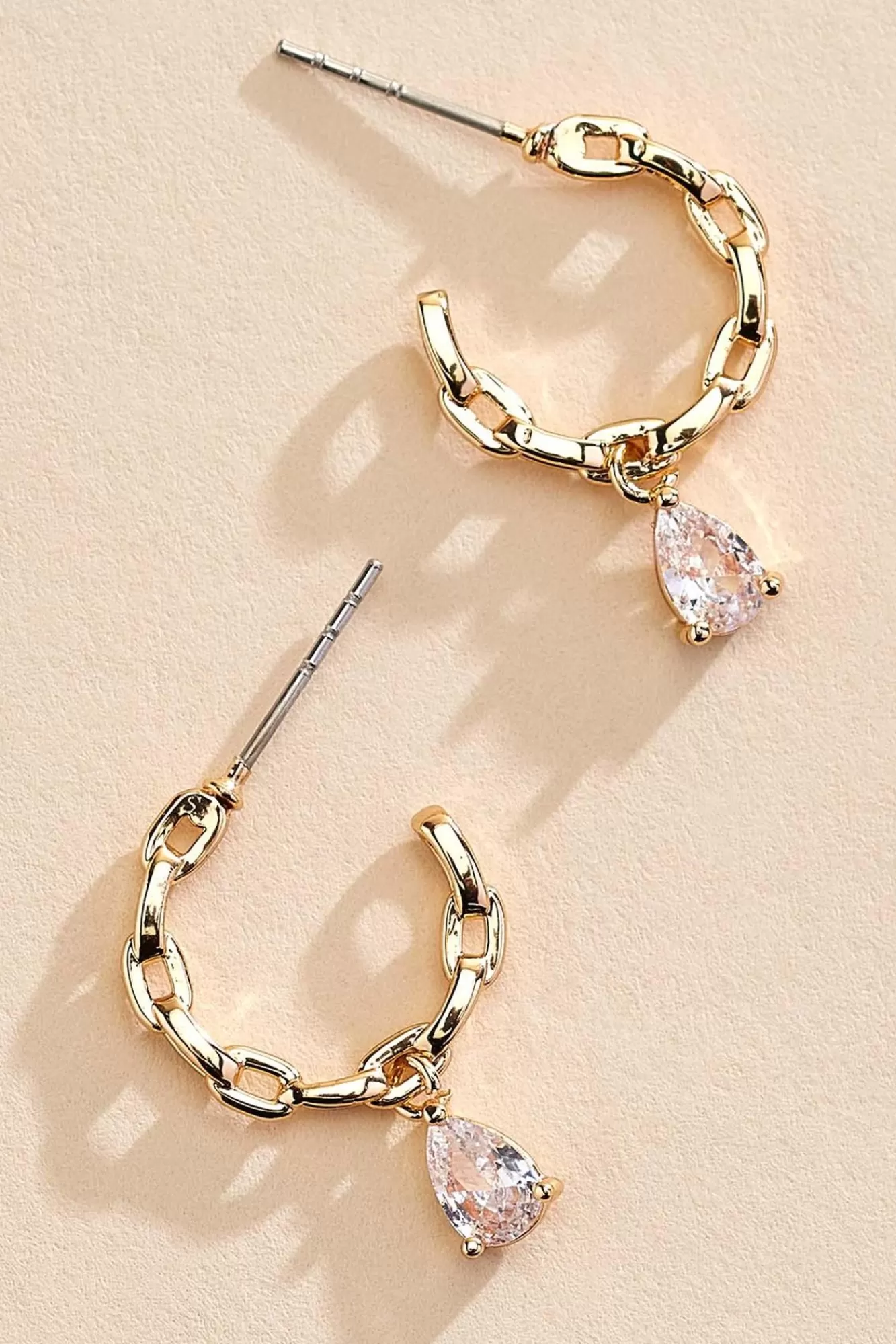 Women Versona Chain Link Charm Hoop Earrings