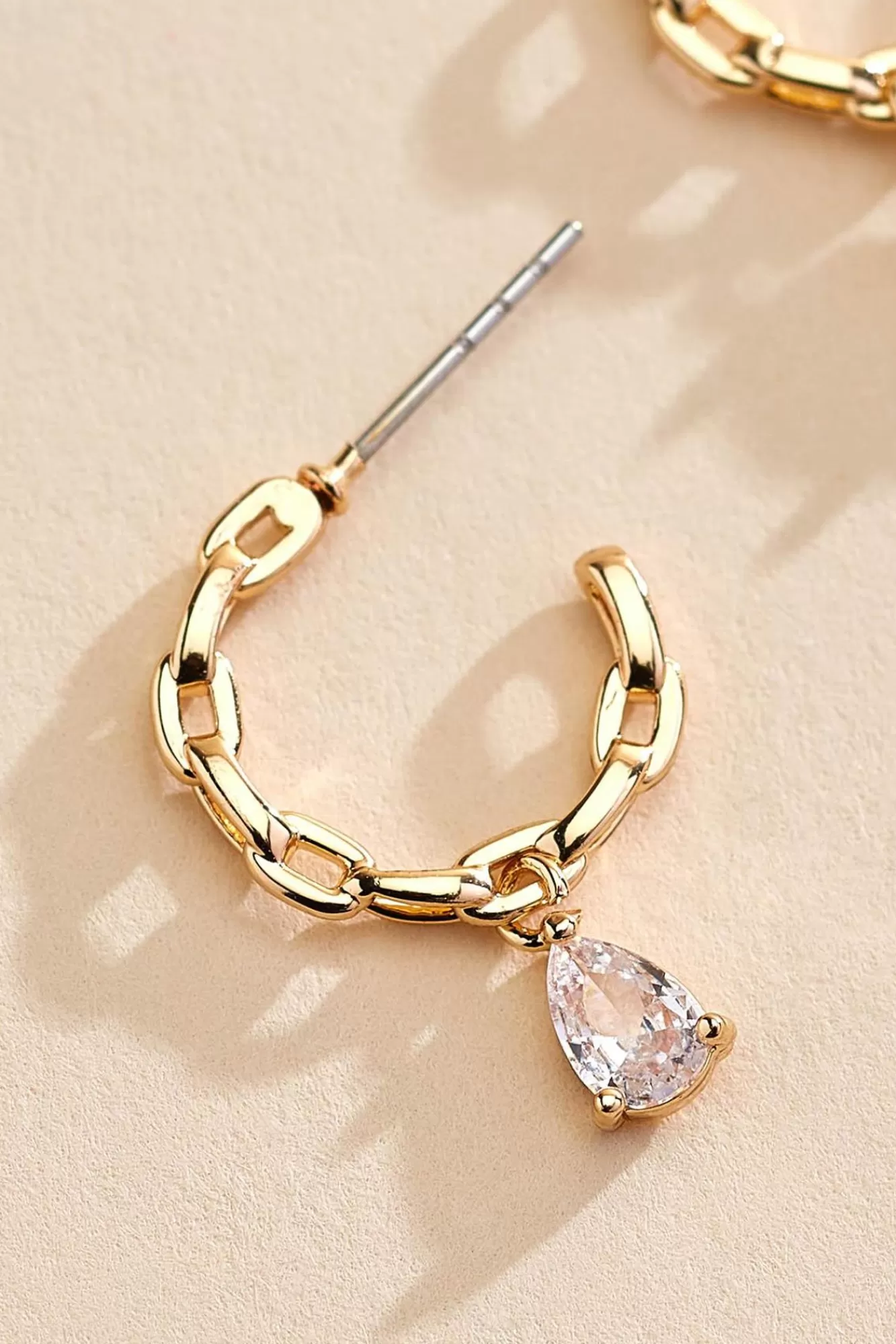 Women Versona Chain Link Charm Hoop Earrings