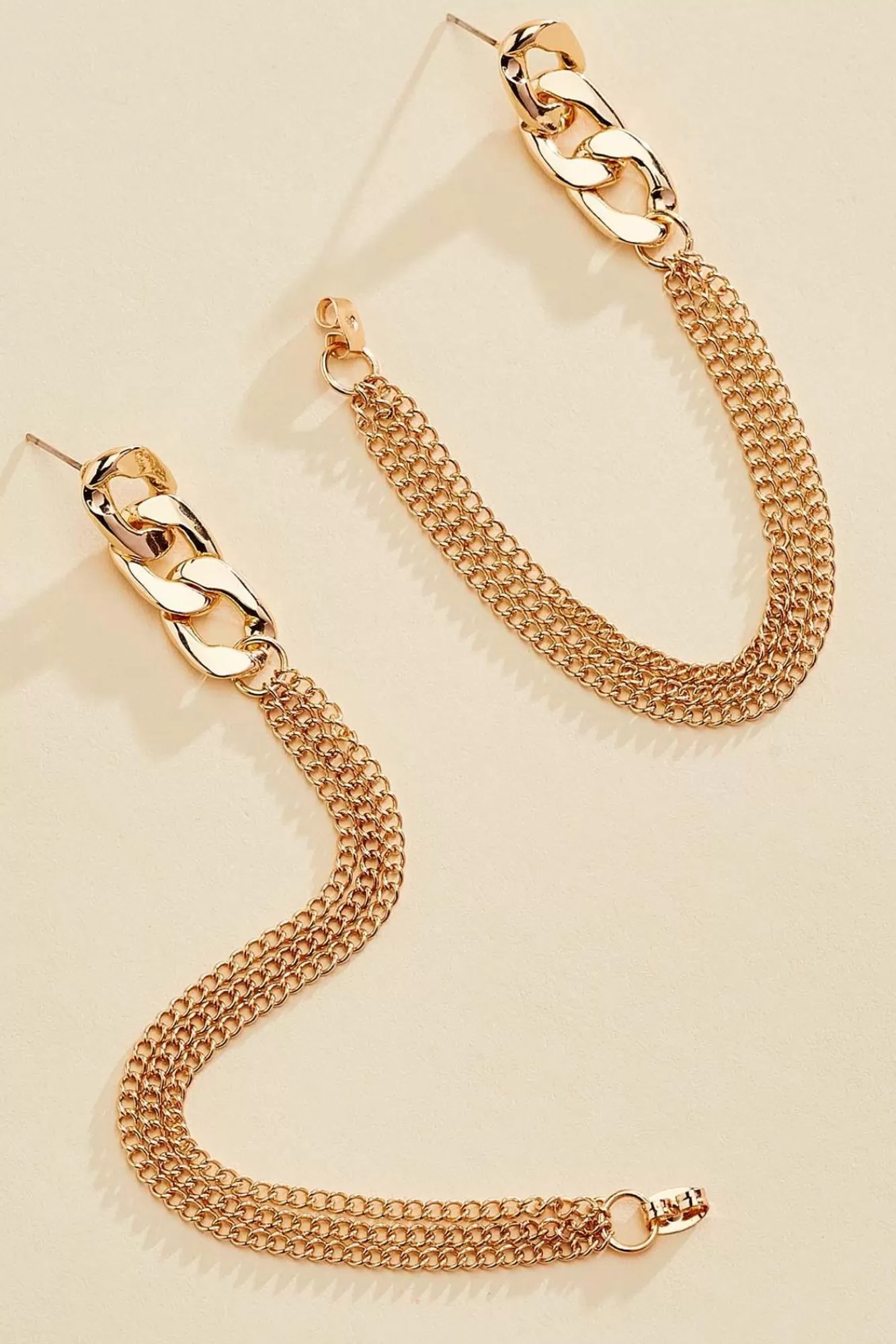 Women Versona Chain Link Front Back Earrings