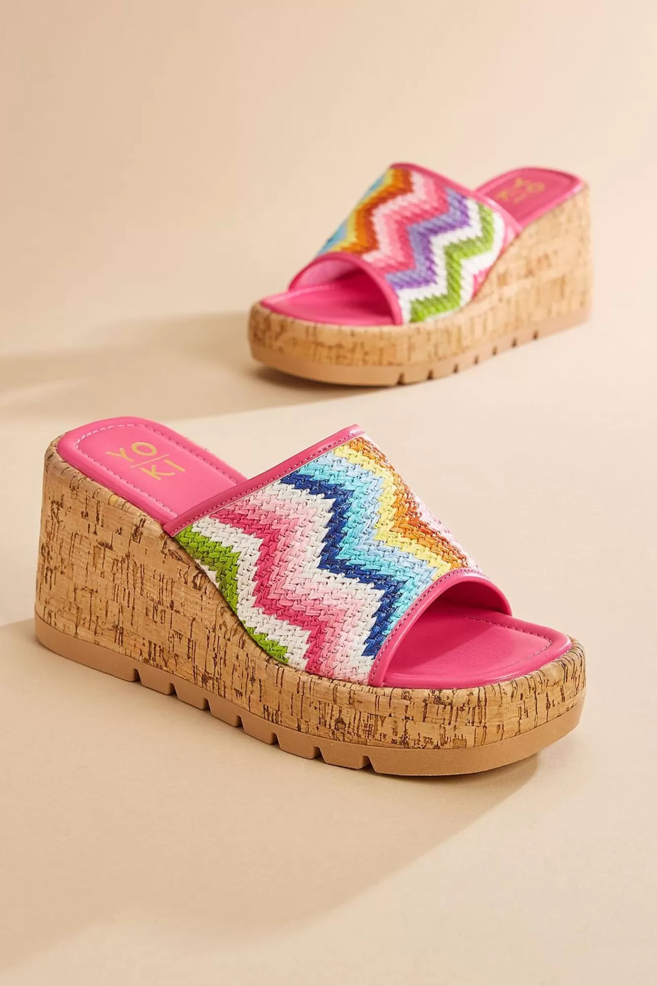 Women Versona Chevron Knit Cork Wedges