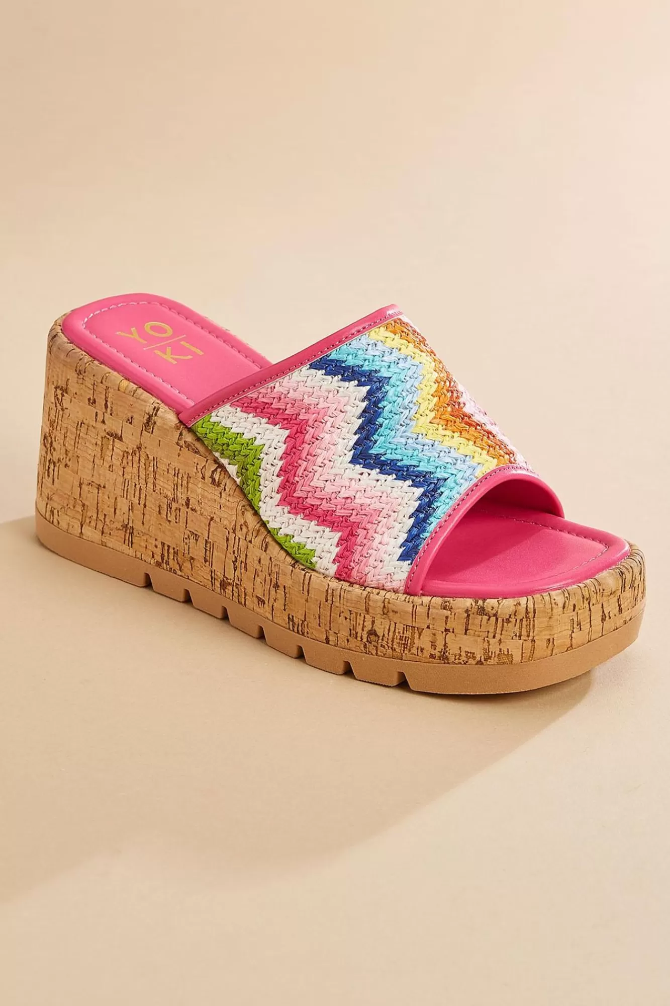 Women Versona Chevron Knit Cork Wedges