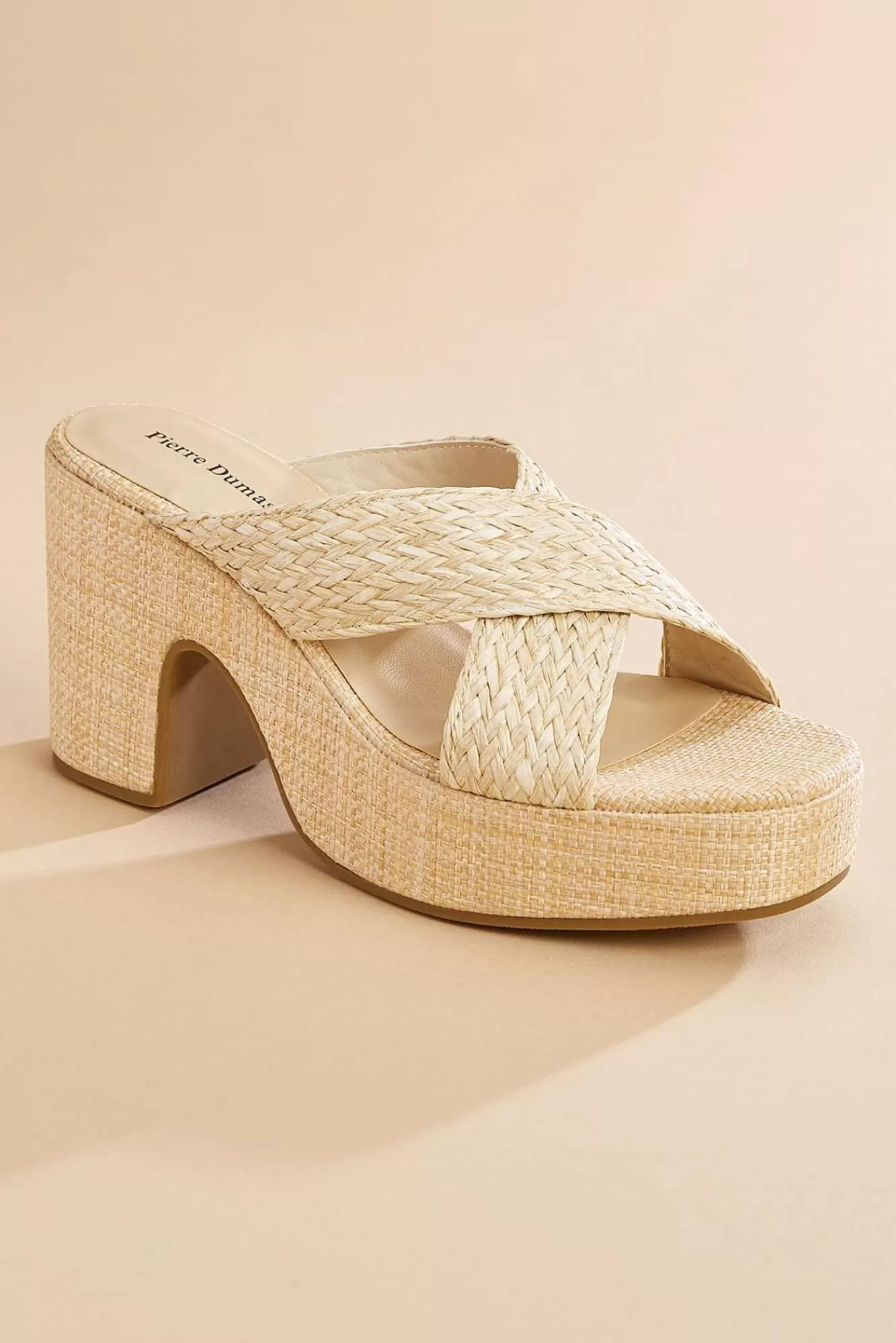 Women Versona Crossover Band Raffia Heels