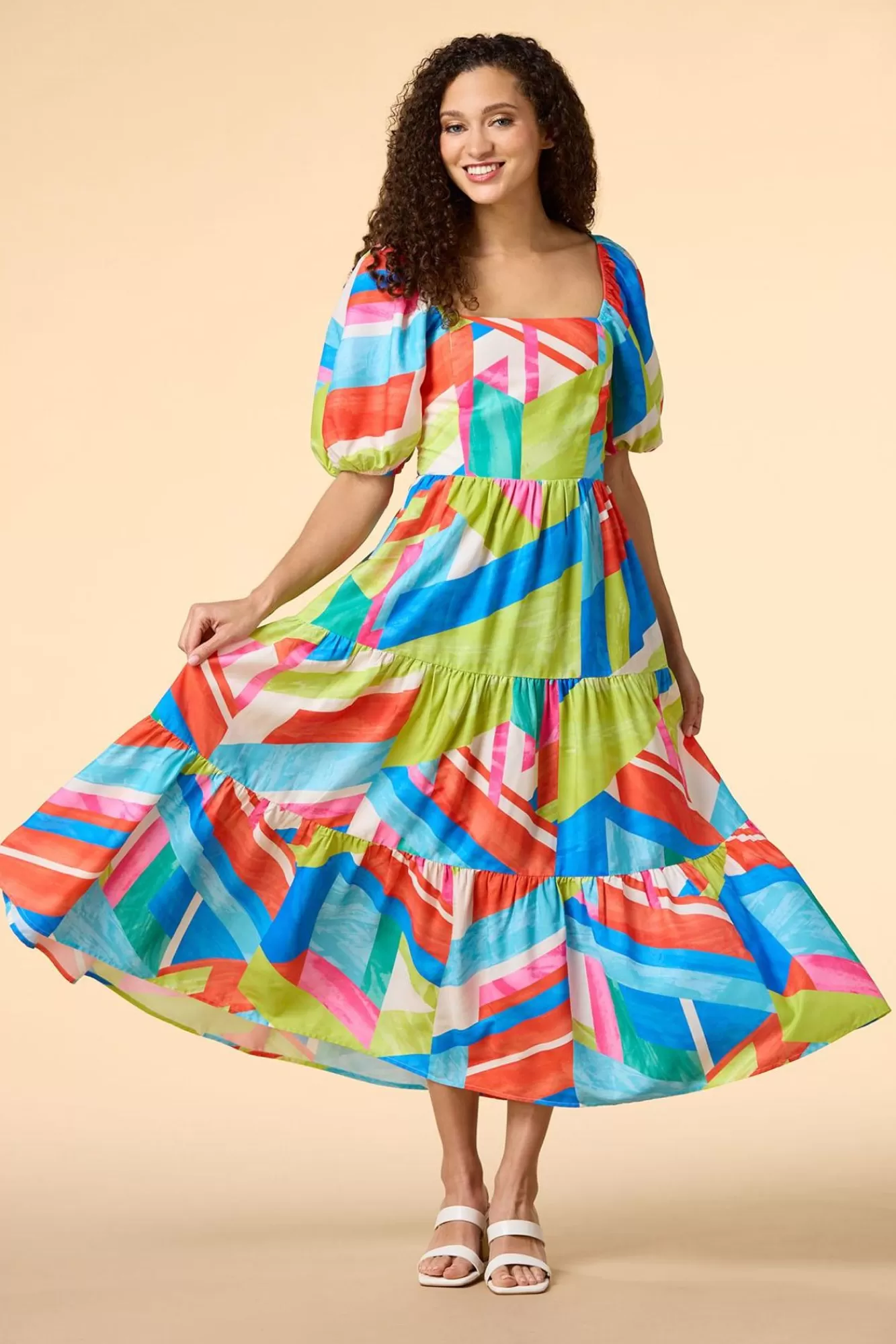 Women Versona Day At The Beach Midi Dress