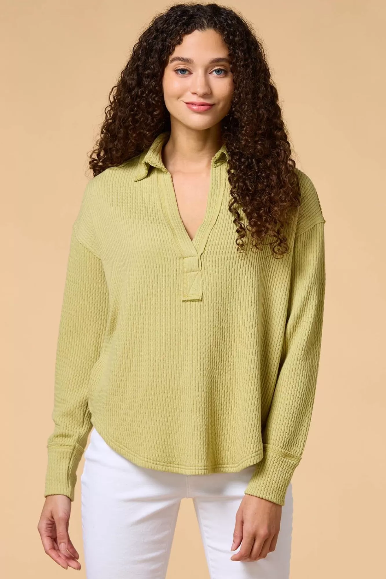 Women Versona Deep V Collared Top