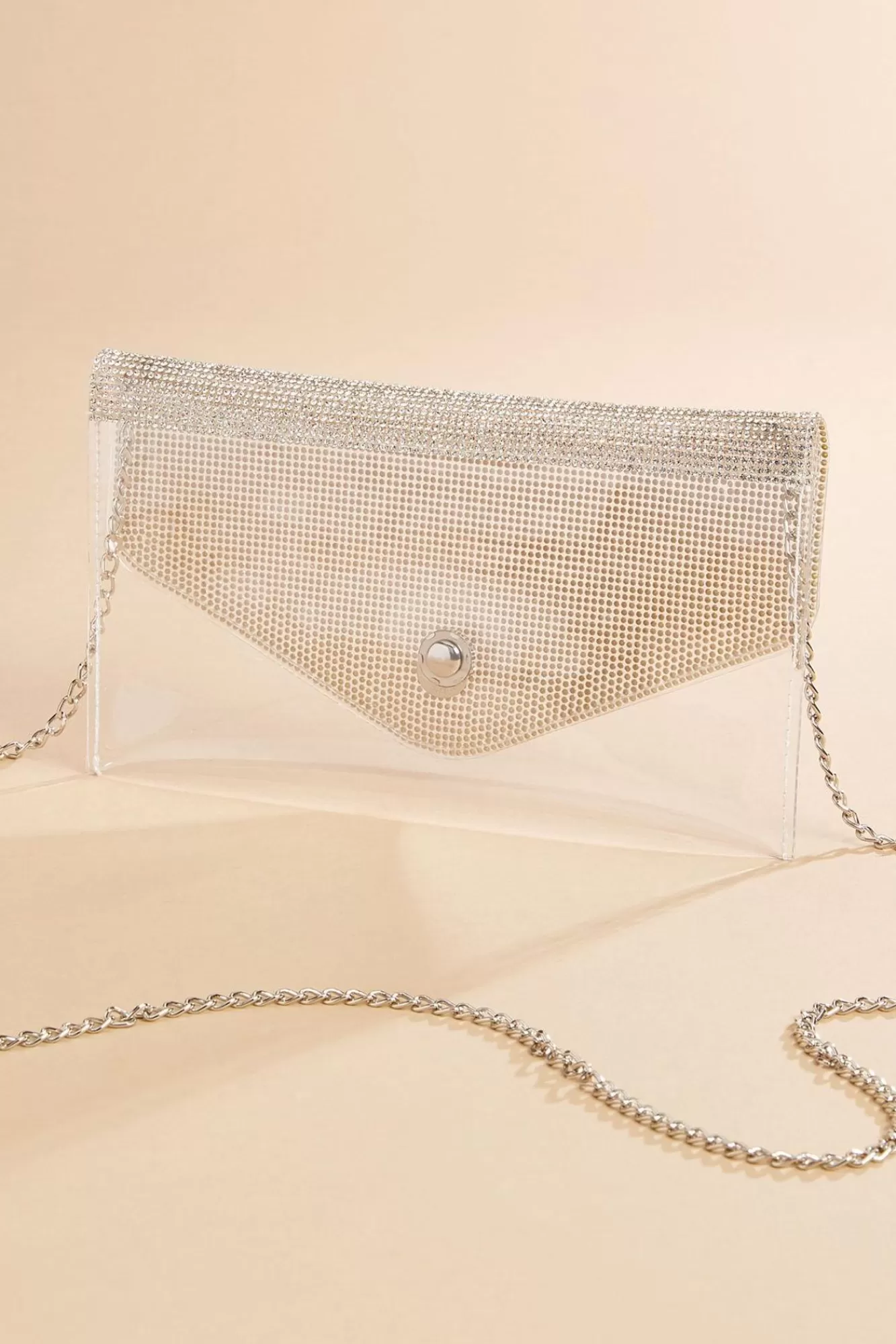 Women Versona Embellished Flap Clear Crossbody