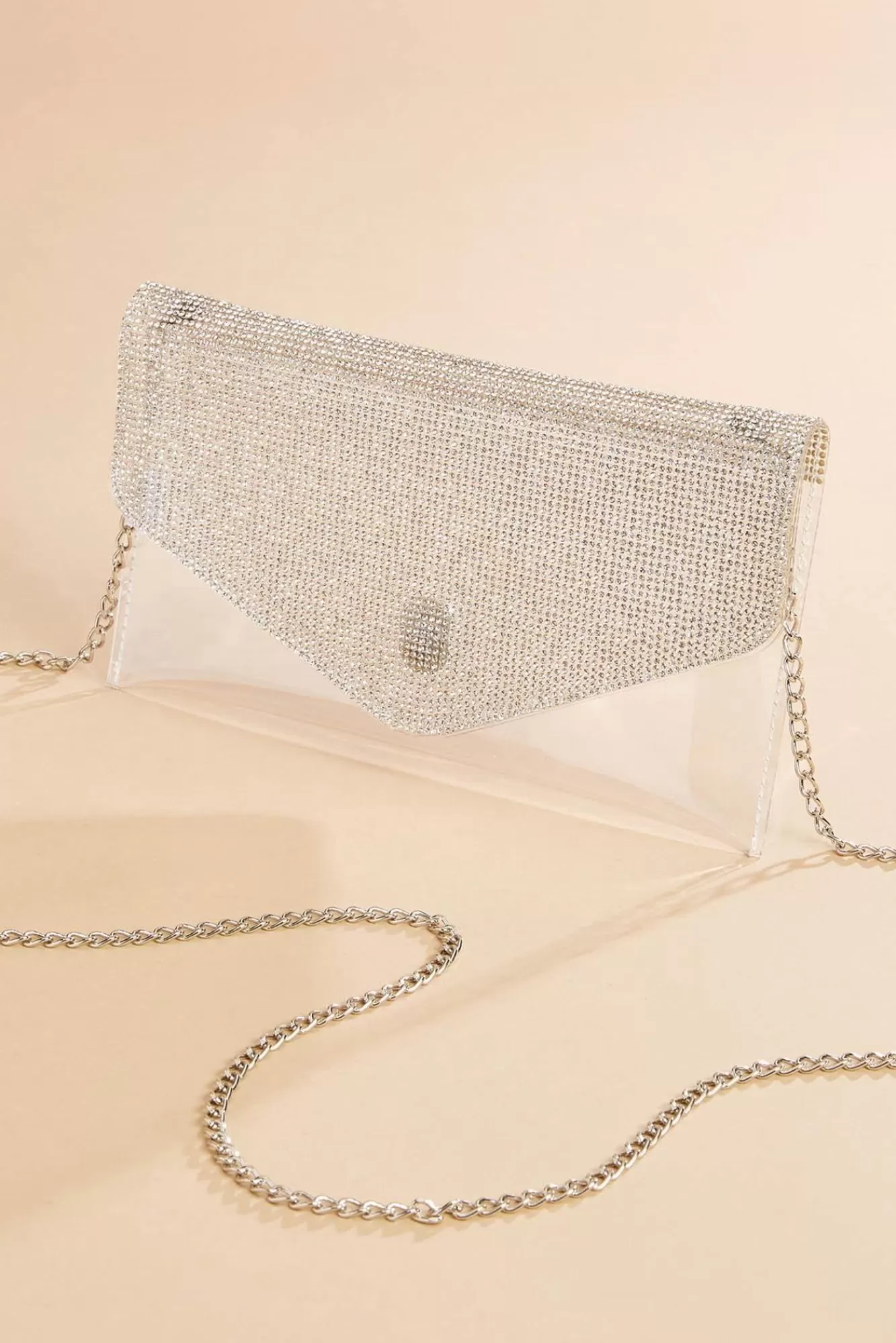 Women Versona Embellished Flap Clear Crossbody