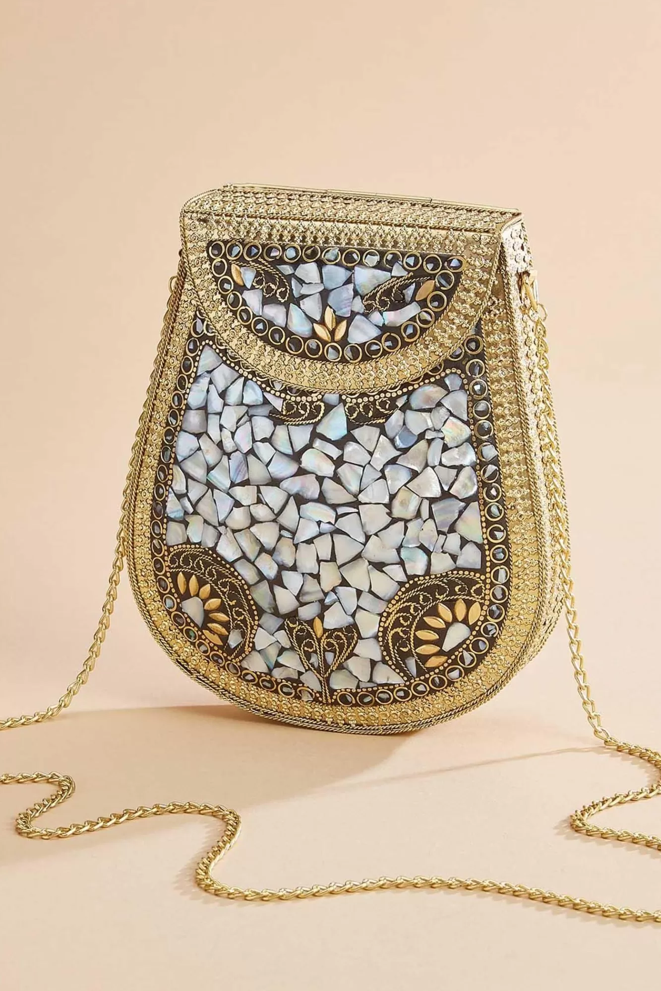 Women Versona Embellished Metal Cellphone Bag