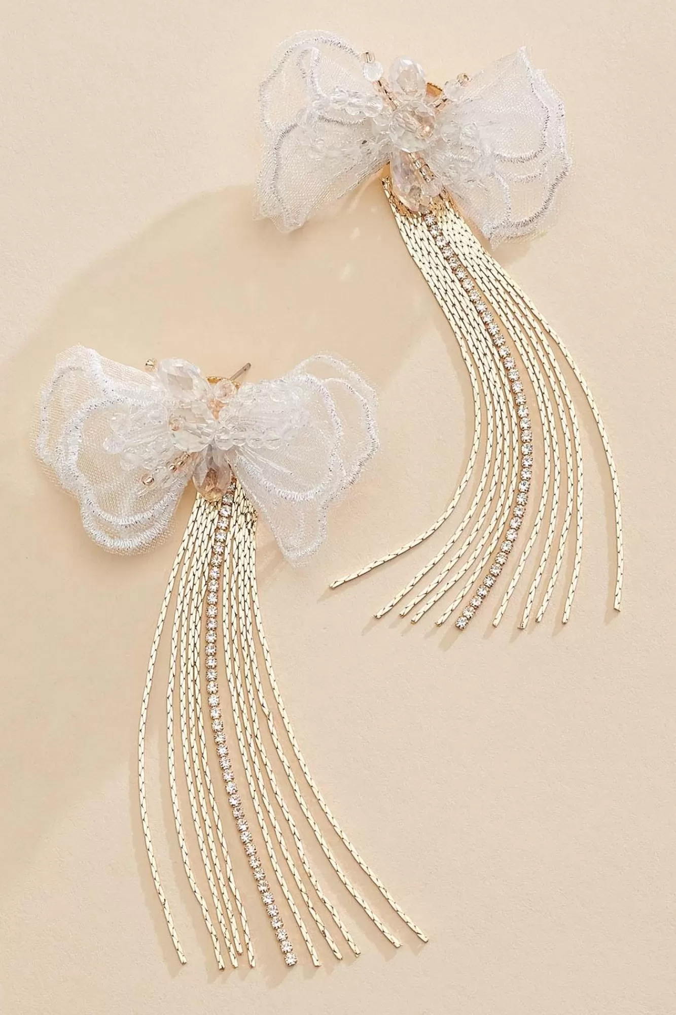 Women Versona Fabric Floral Fringe Earrings