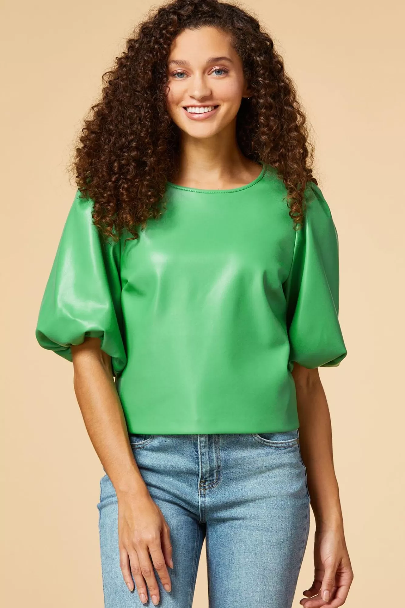 Women Versona Faux Green Top