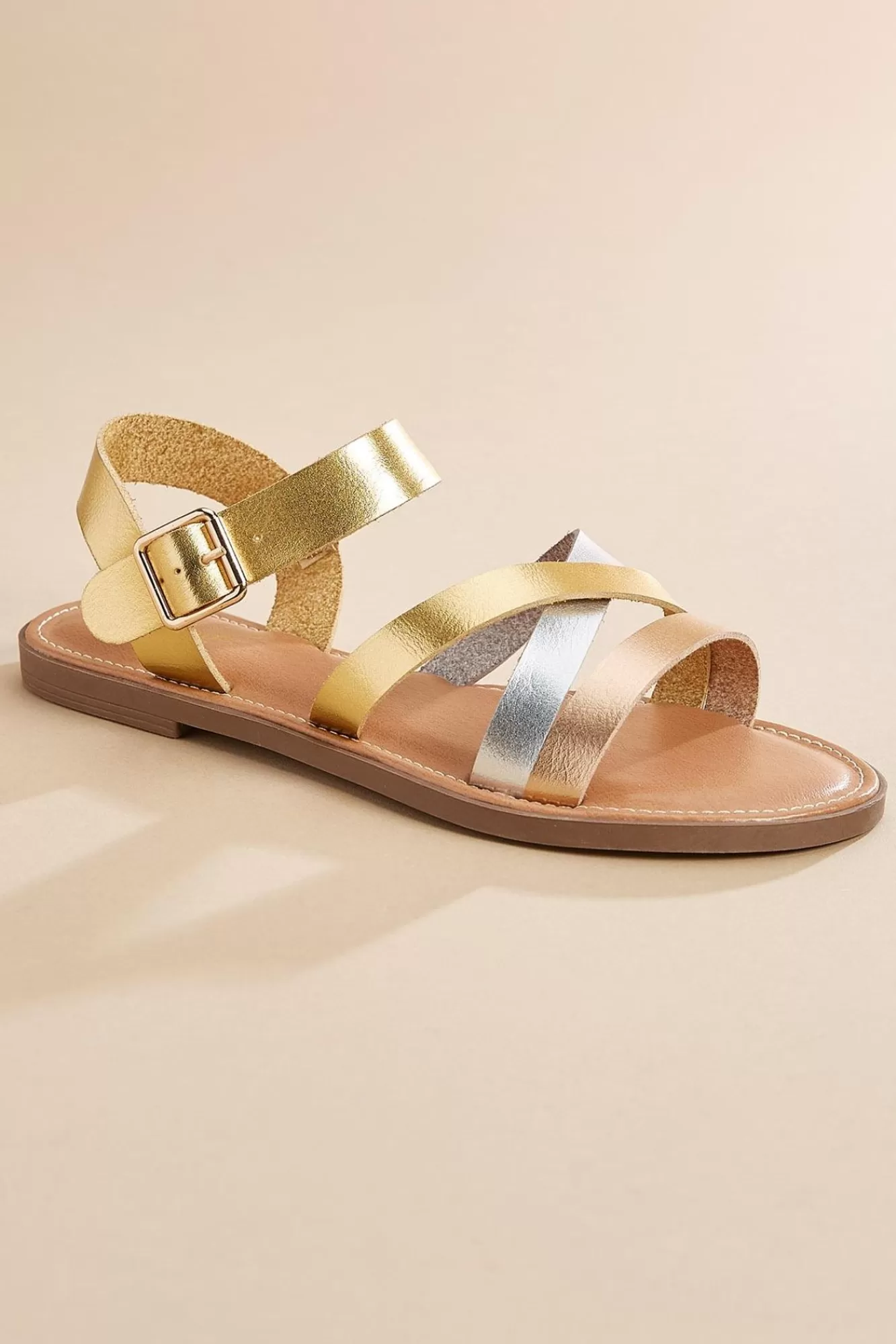 Women Versona Faux Leather Metallic Sandals