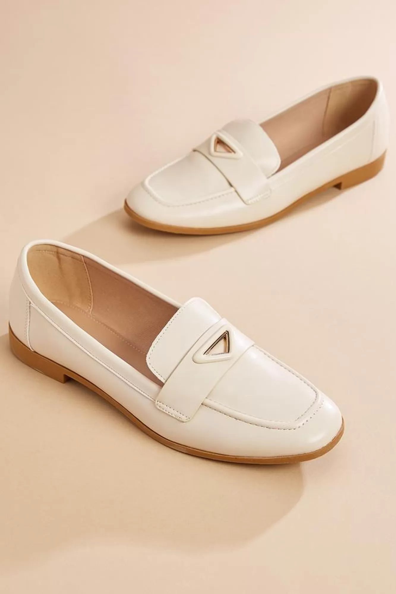 Women Versona Faux Leather Triangle Icon Loafers