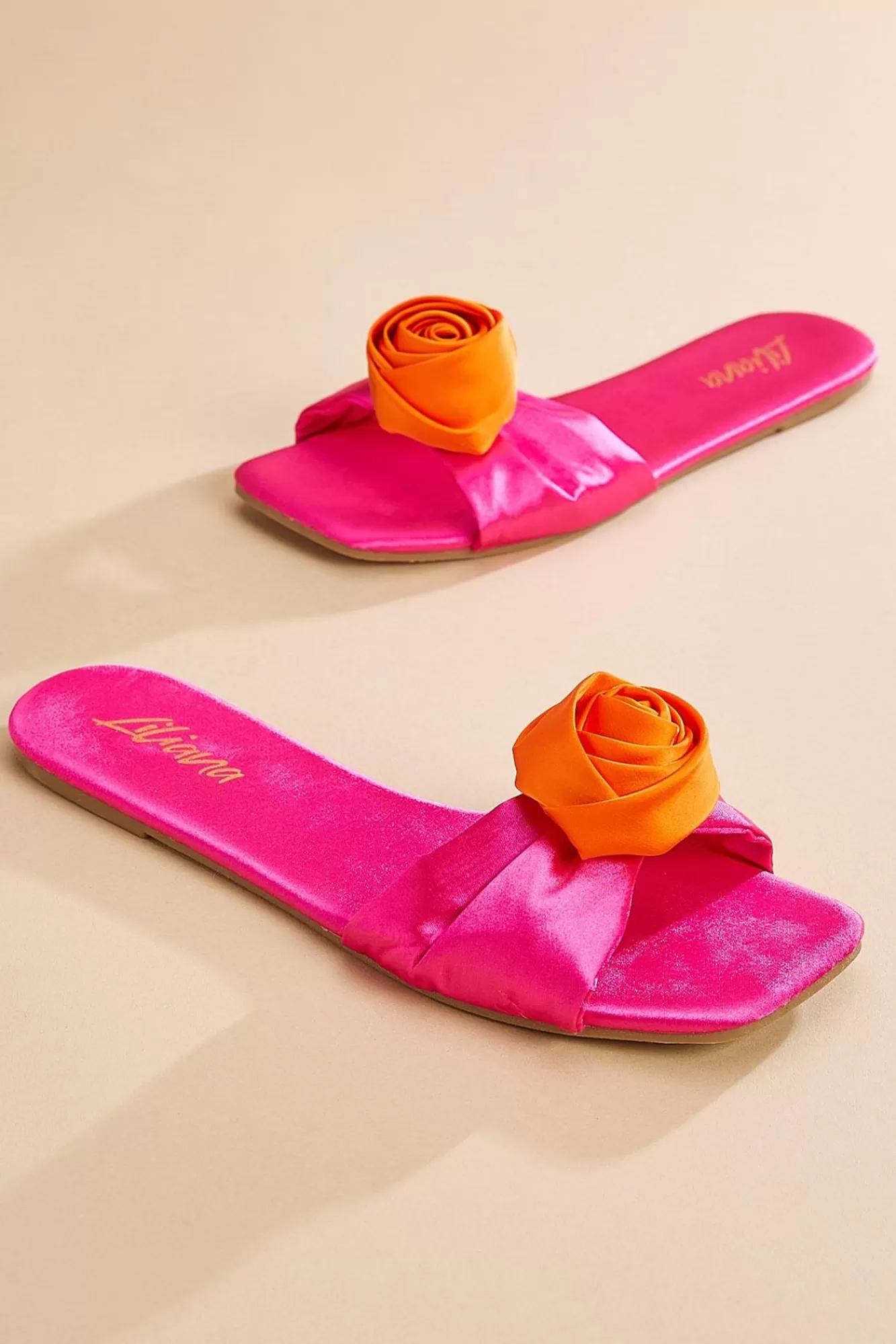 Women Versona Faux Satin Colorblock Slides