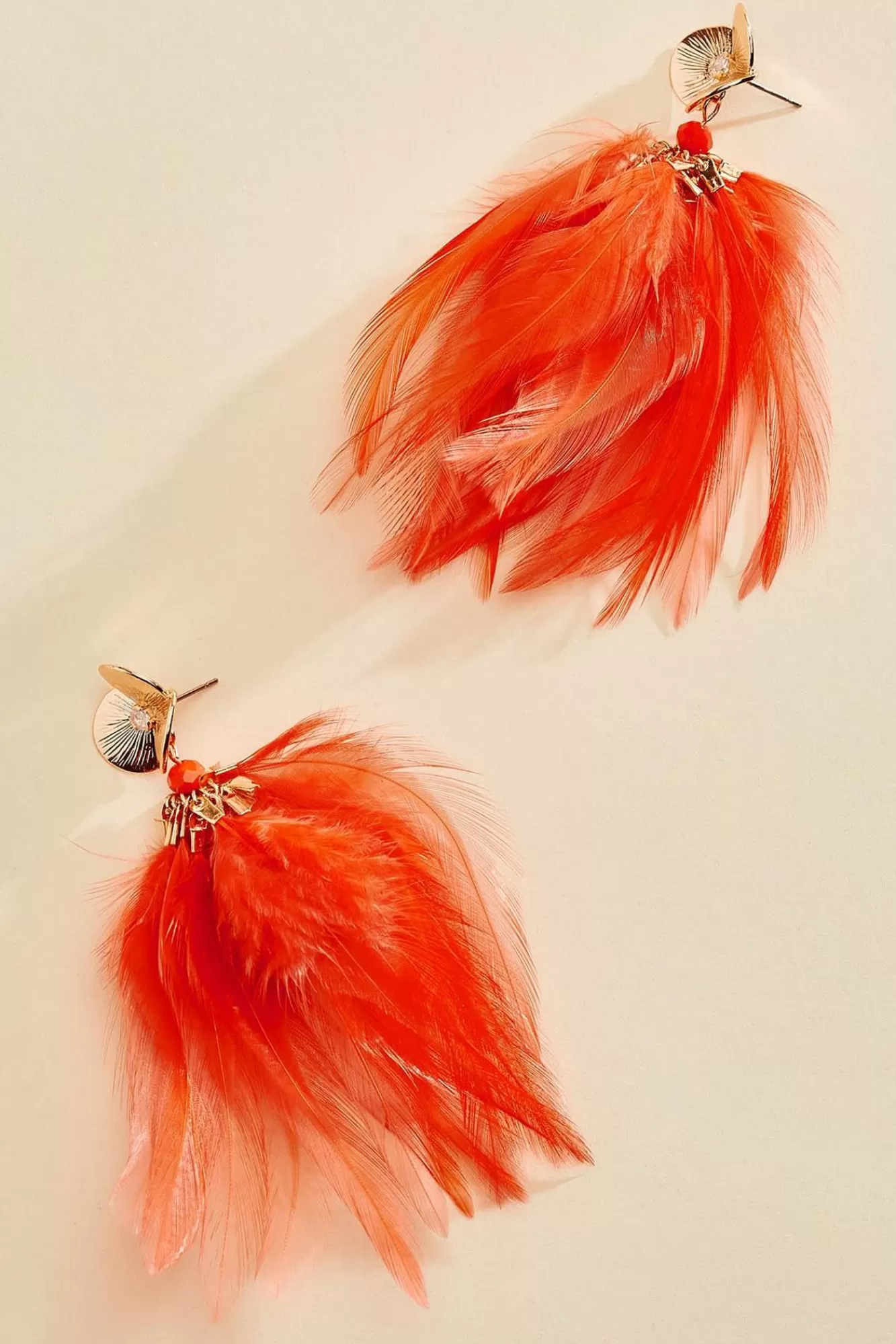 Women Versona Floral Feather Earrings