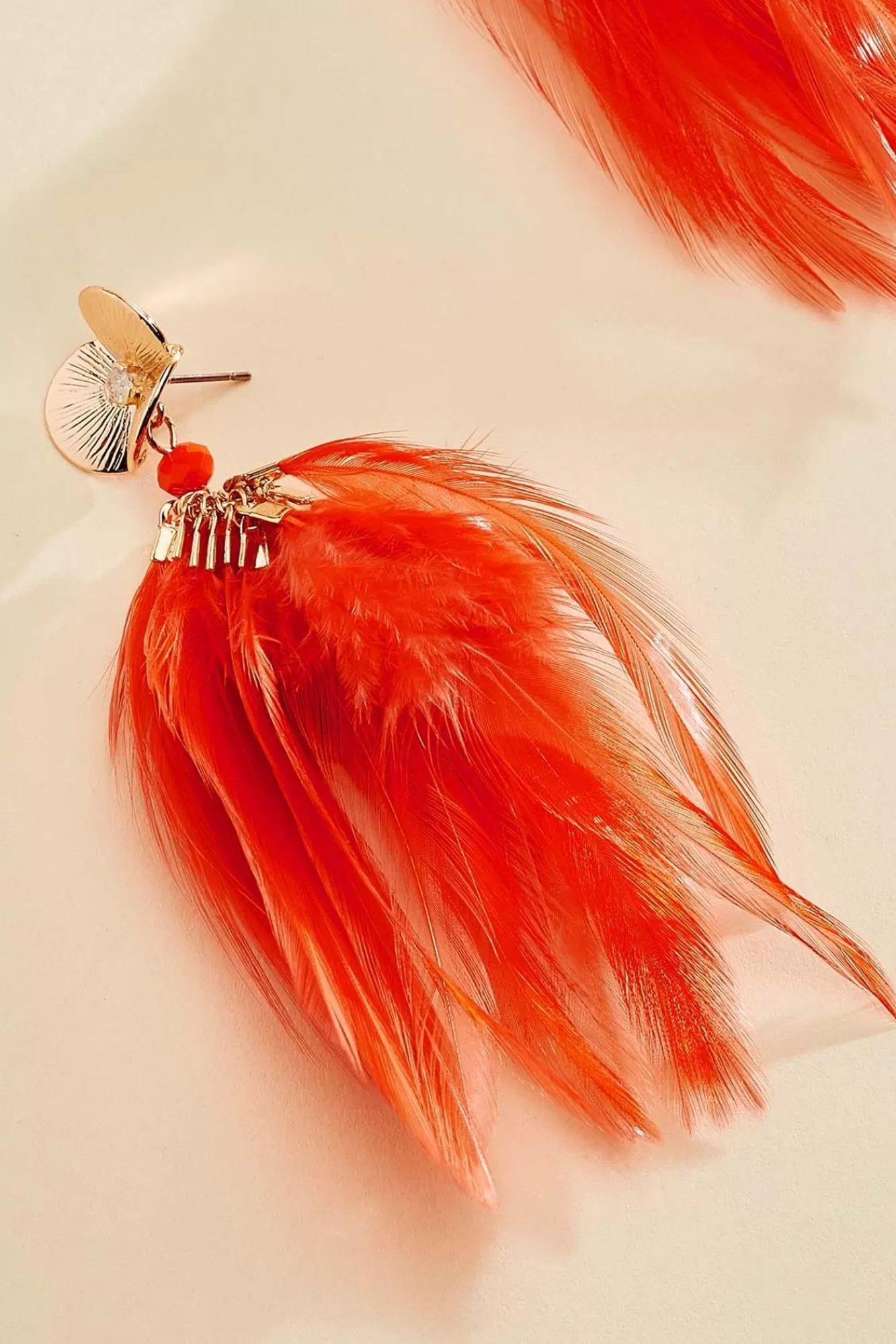 Women Versona Floral Feather Earrings