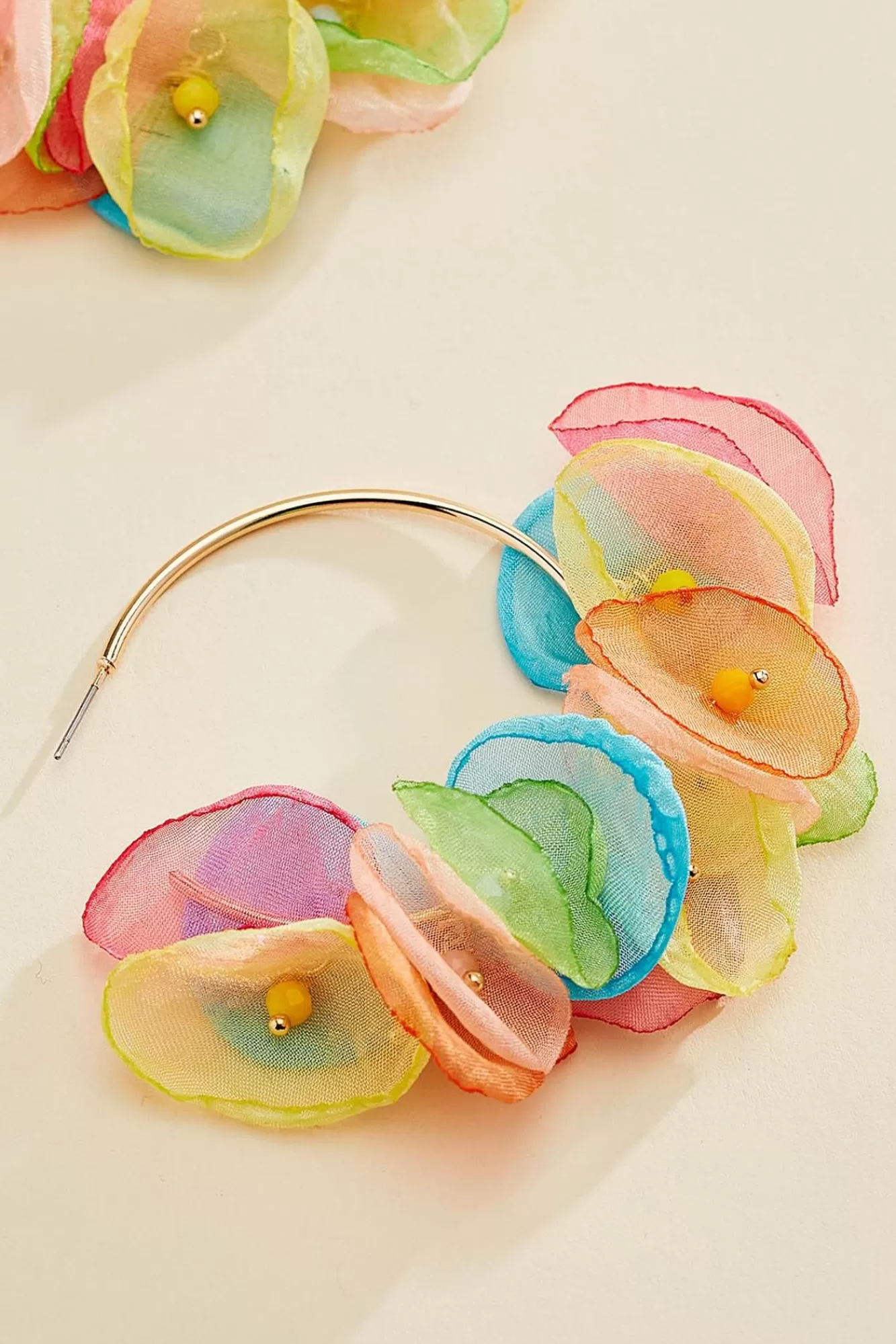 Women Versona Flower Petal Hoop Earrings