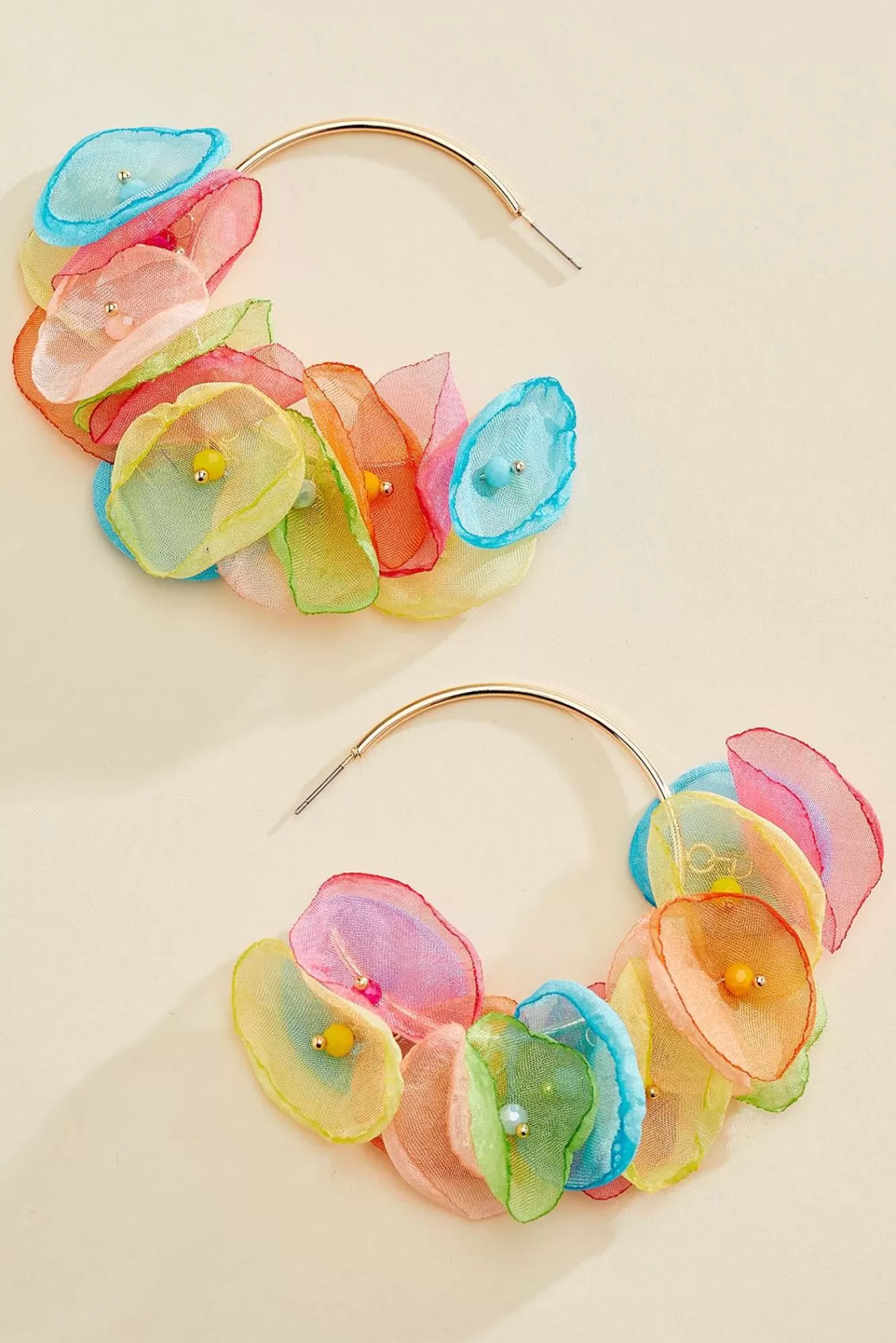 Women Versona Flower Petal Hoop Earrings