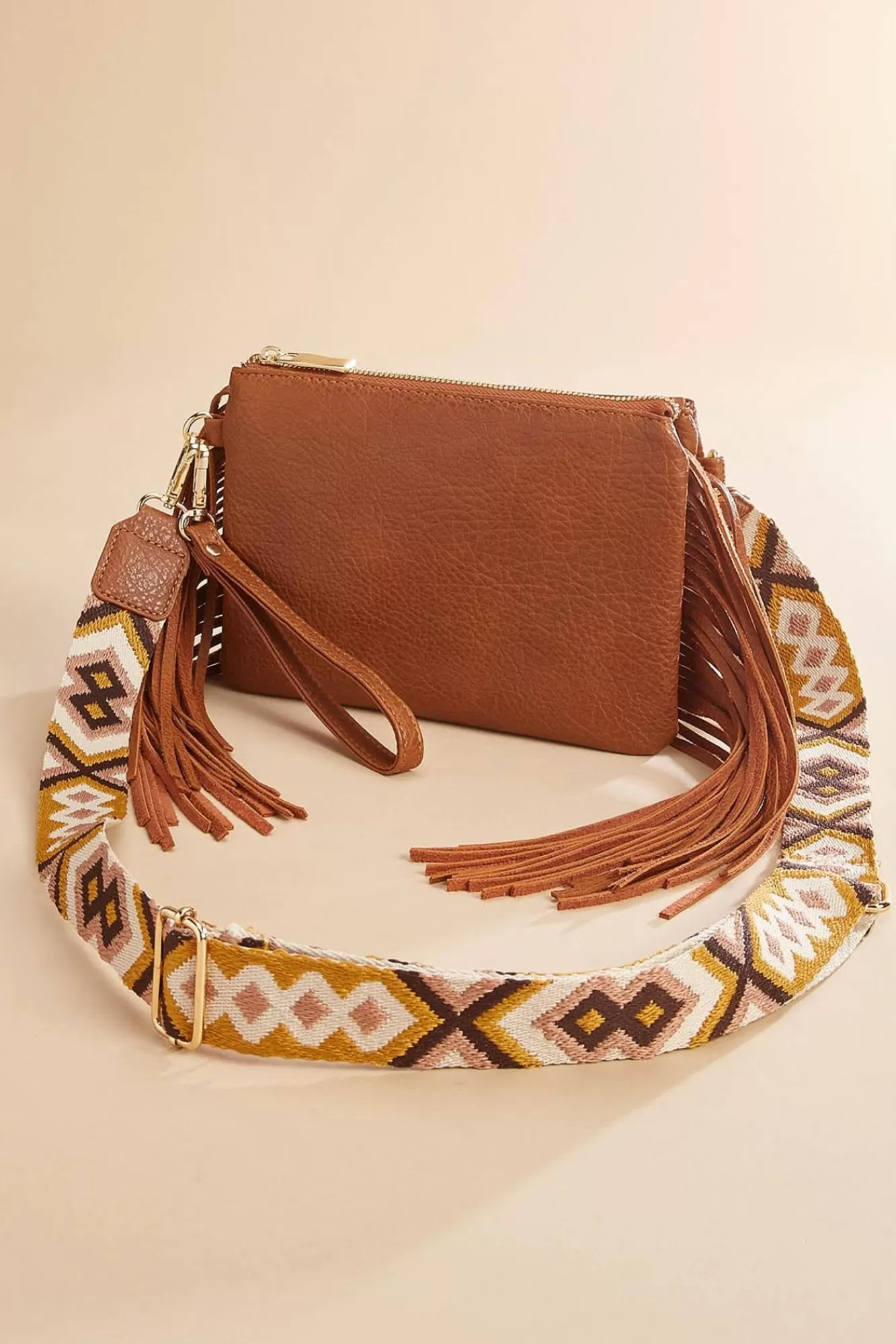 Women Versona Fringe Side Faux Leather Crossbody