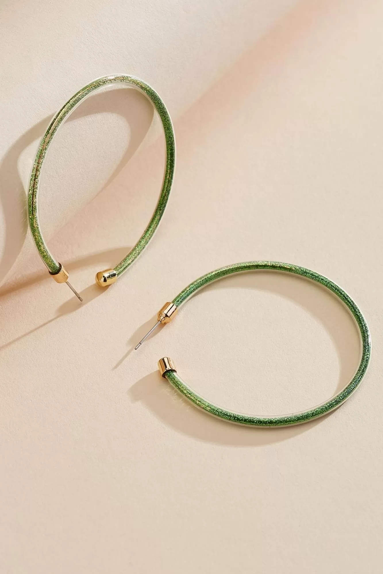 Women Versona Glittery Green Hoop Earrings