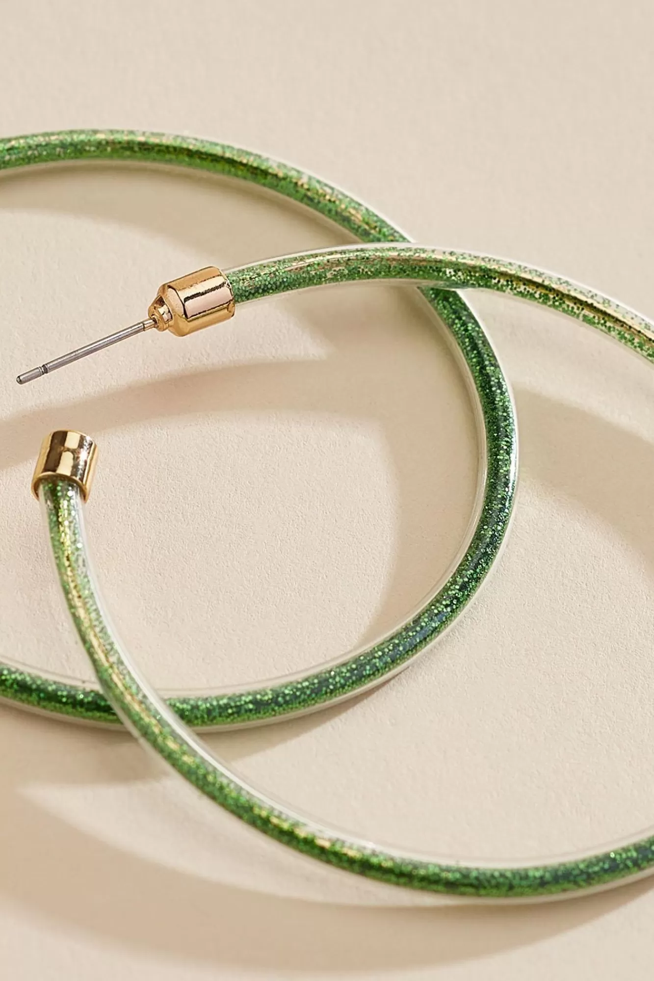 Women Versona Glittery Green Hoop Earrings