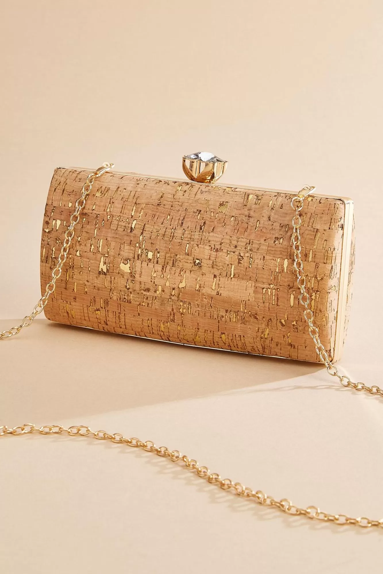 Women Versona Gold Cork Clutch