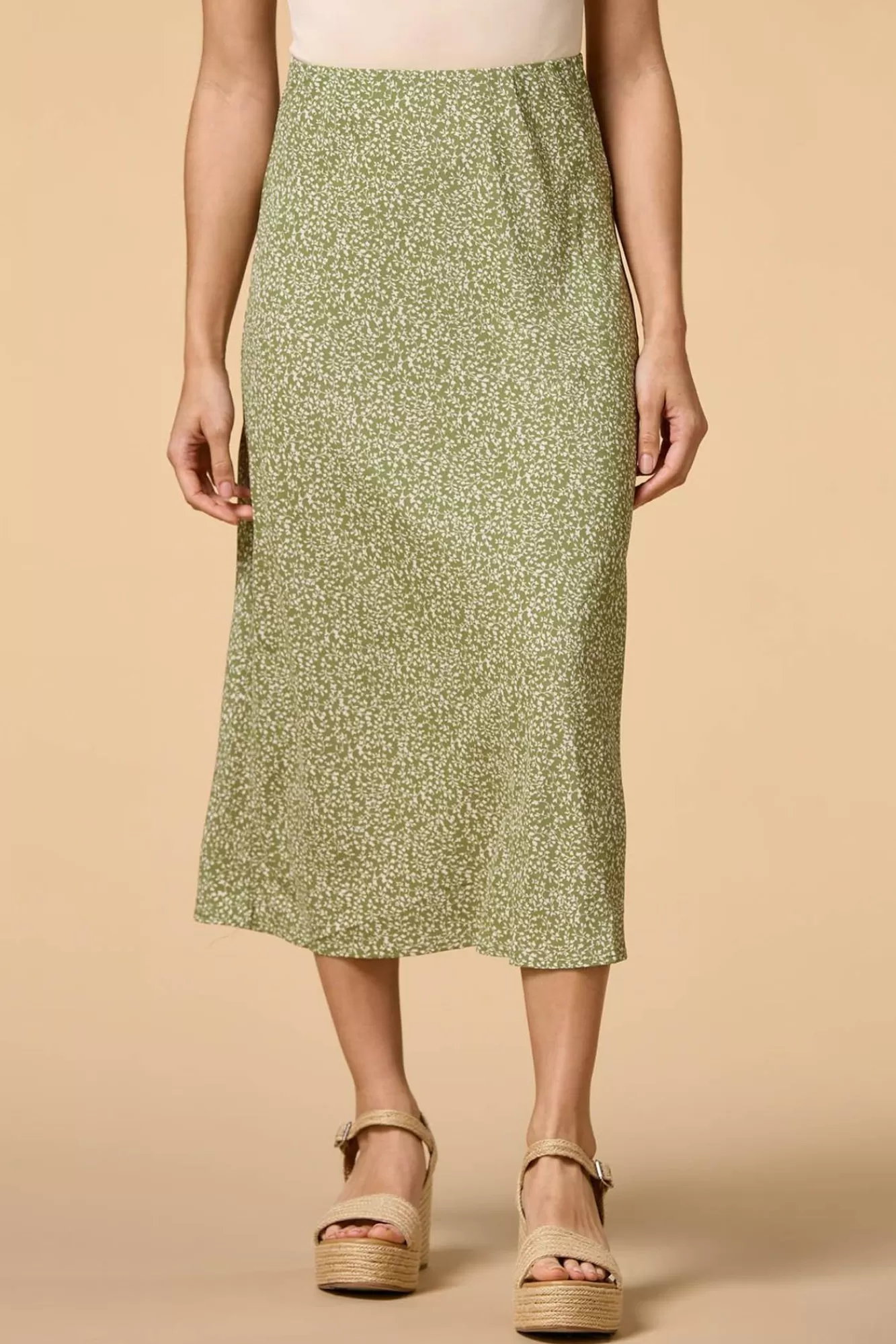 Women Versona Greener Grasses Midi Skirt