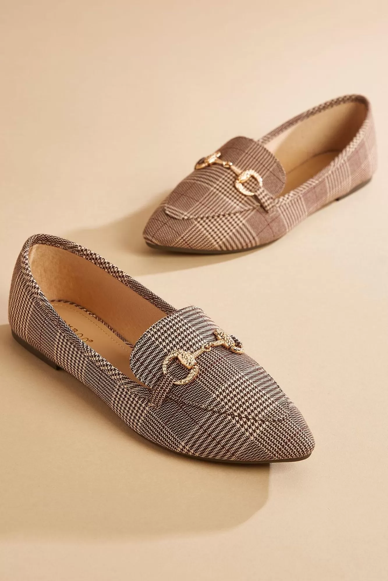 Women Versona Horsebit Plaid Flats