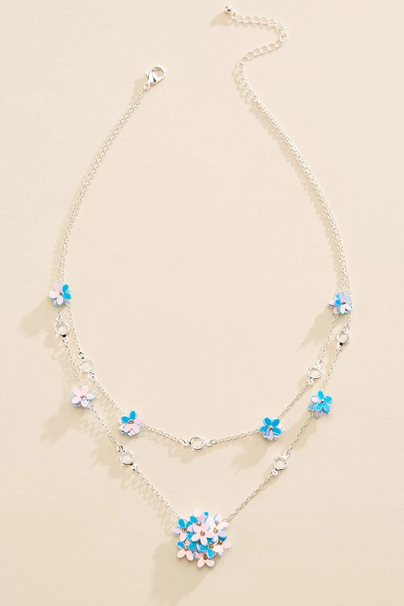 Women Versona Iridescent Flower Layered Necklace