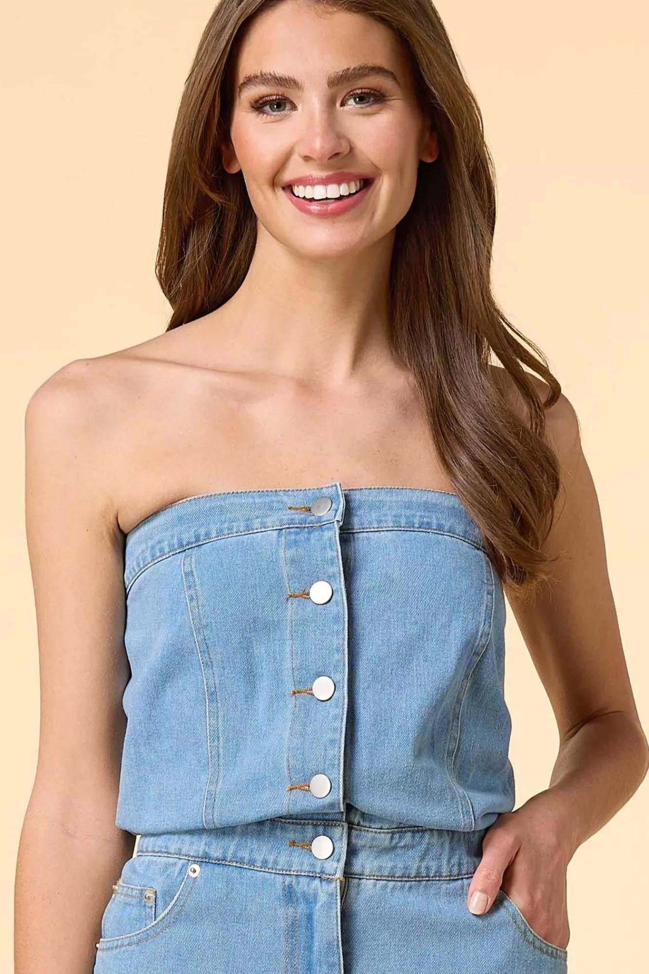 Women Versona Jeanie In A Bottle Denim Jumpsuit