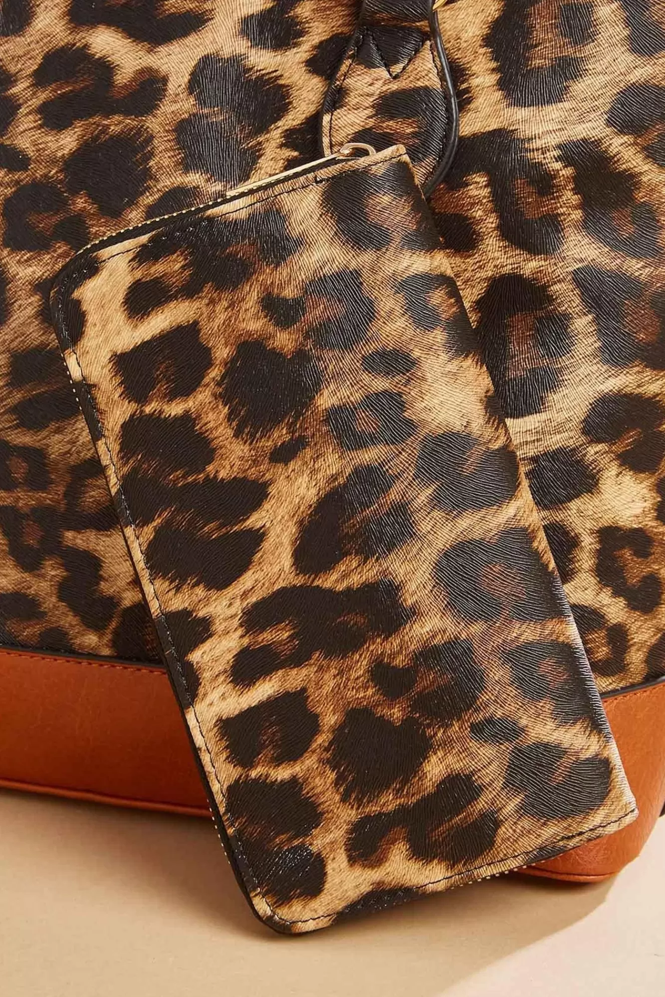 Women Versona Leopard Colorblock Satchel And Wallet Set
