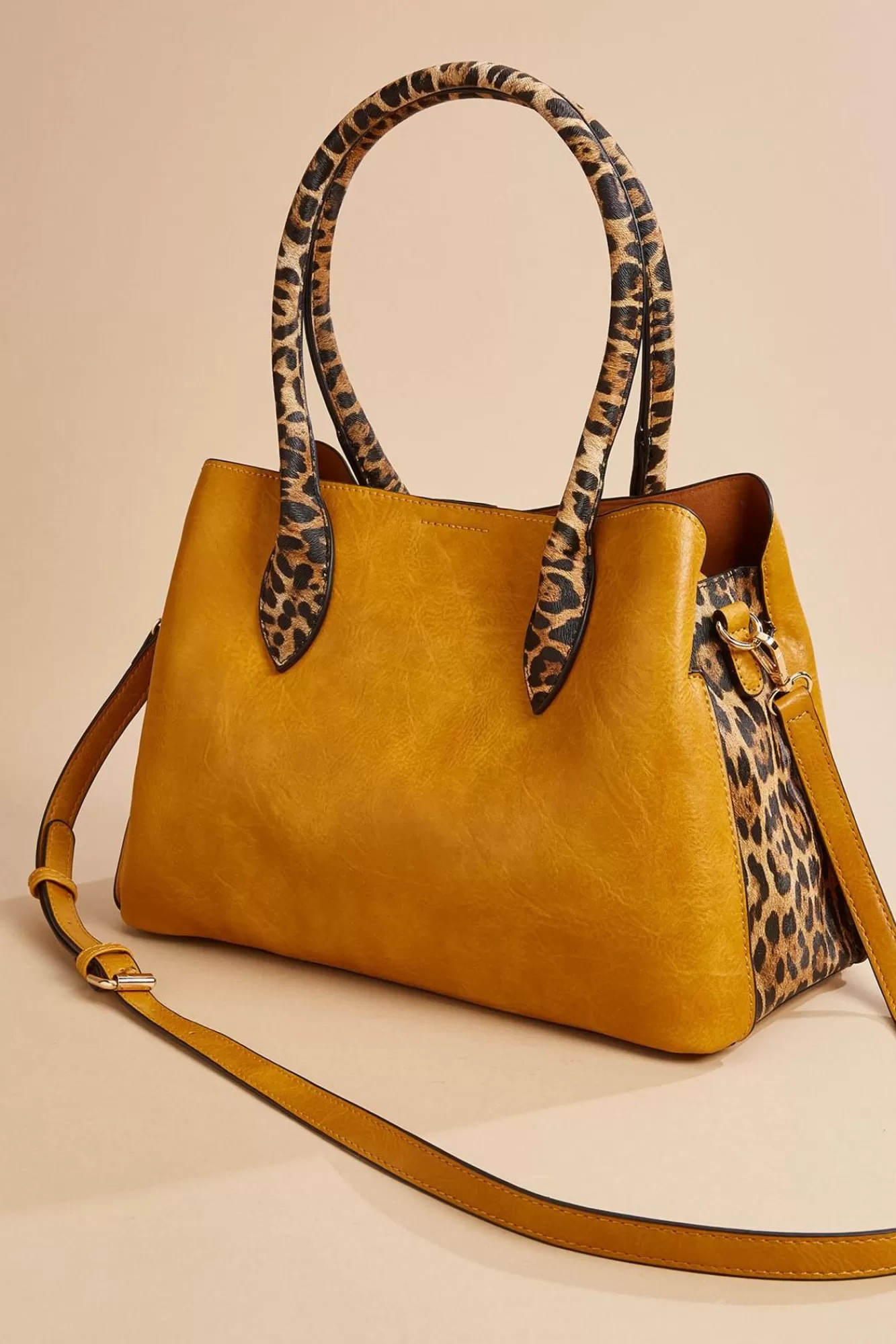 Women Versona Leopard Print Satchel And Wallet Set