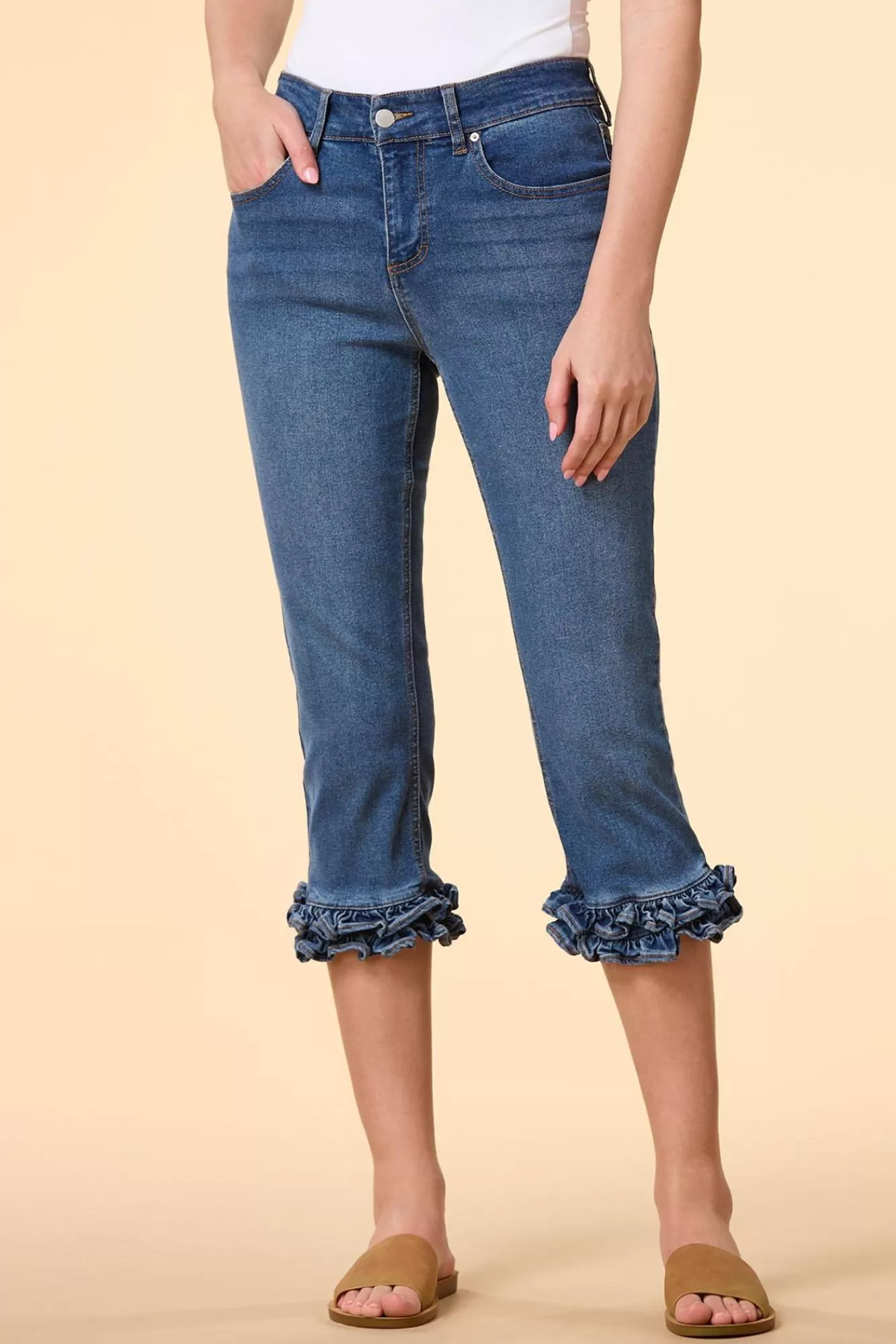 Women Versona Life Is Ruffle Jeans