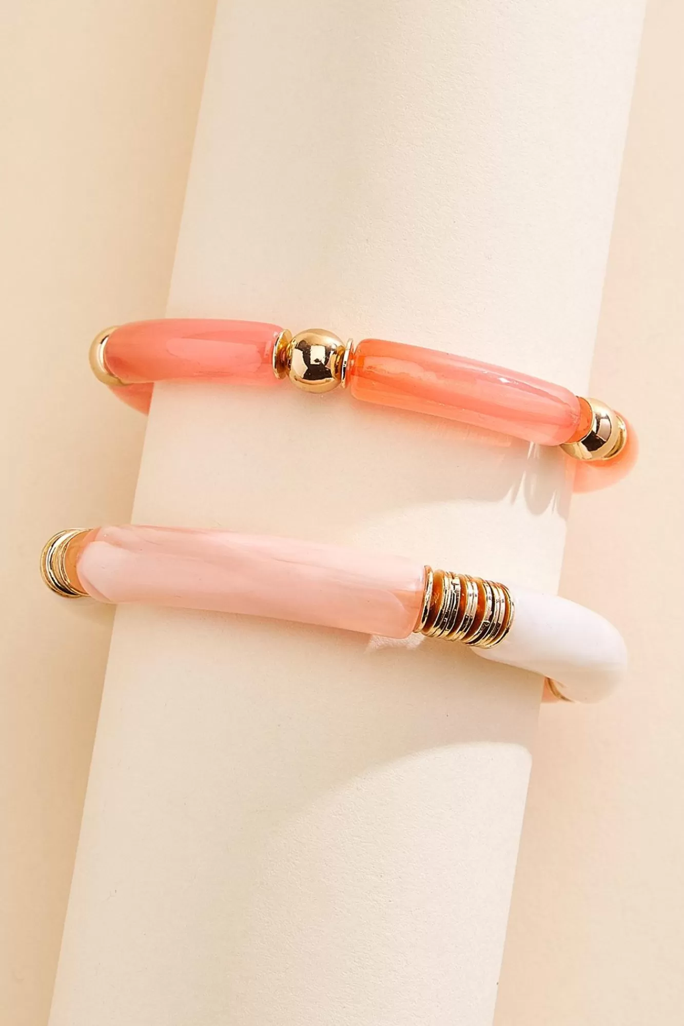 Women Versona Long Lucite Bead Bracelet Set