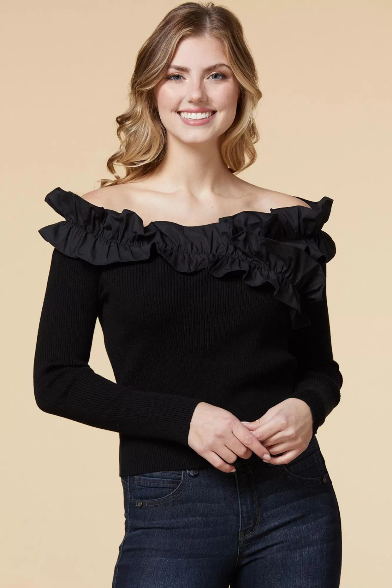 Women Versona Lost In The Ruffle Sweater