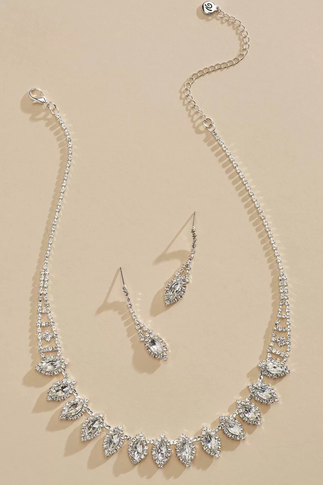 Women Versona Marquise Necklace And Earrings Set