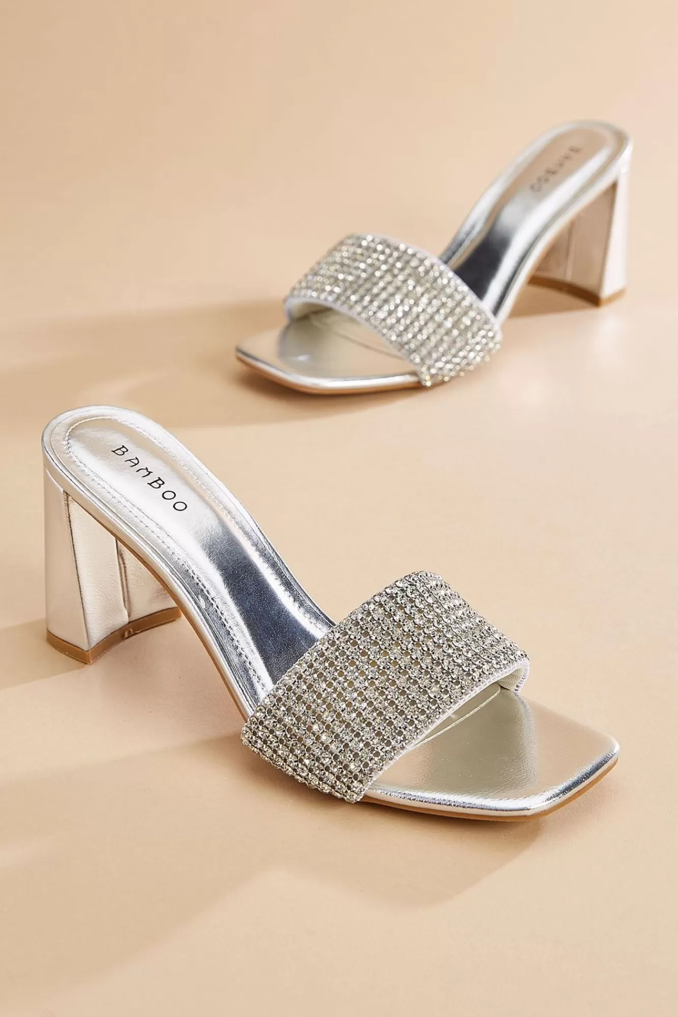 Women Versona Metallic Bling Band Heels