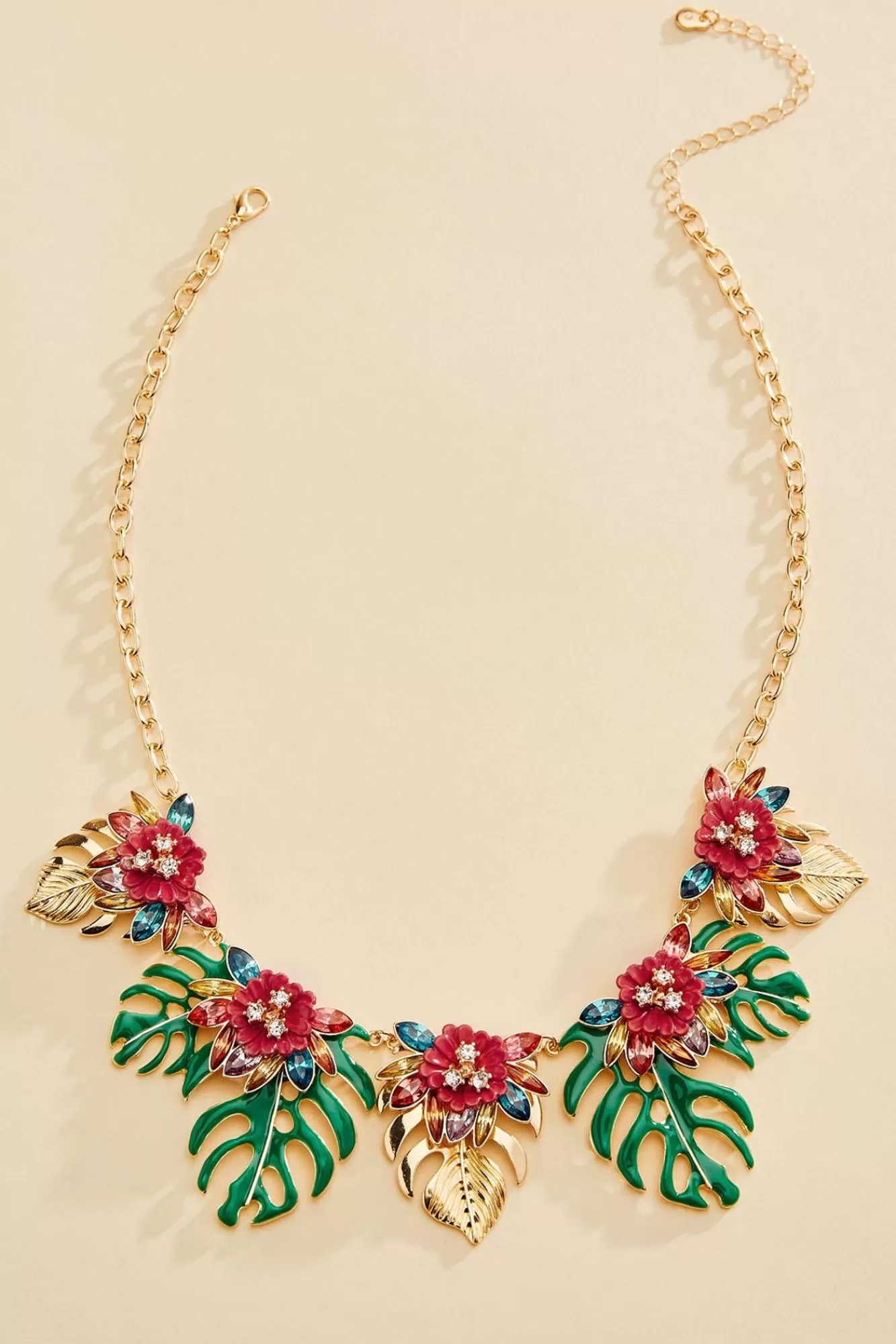 Women Versona Palm Leaf Statement Necklace